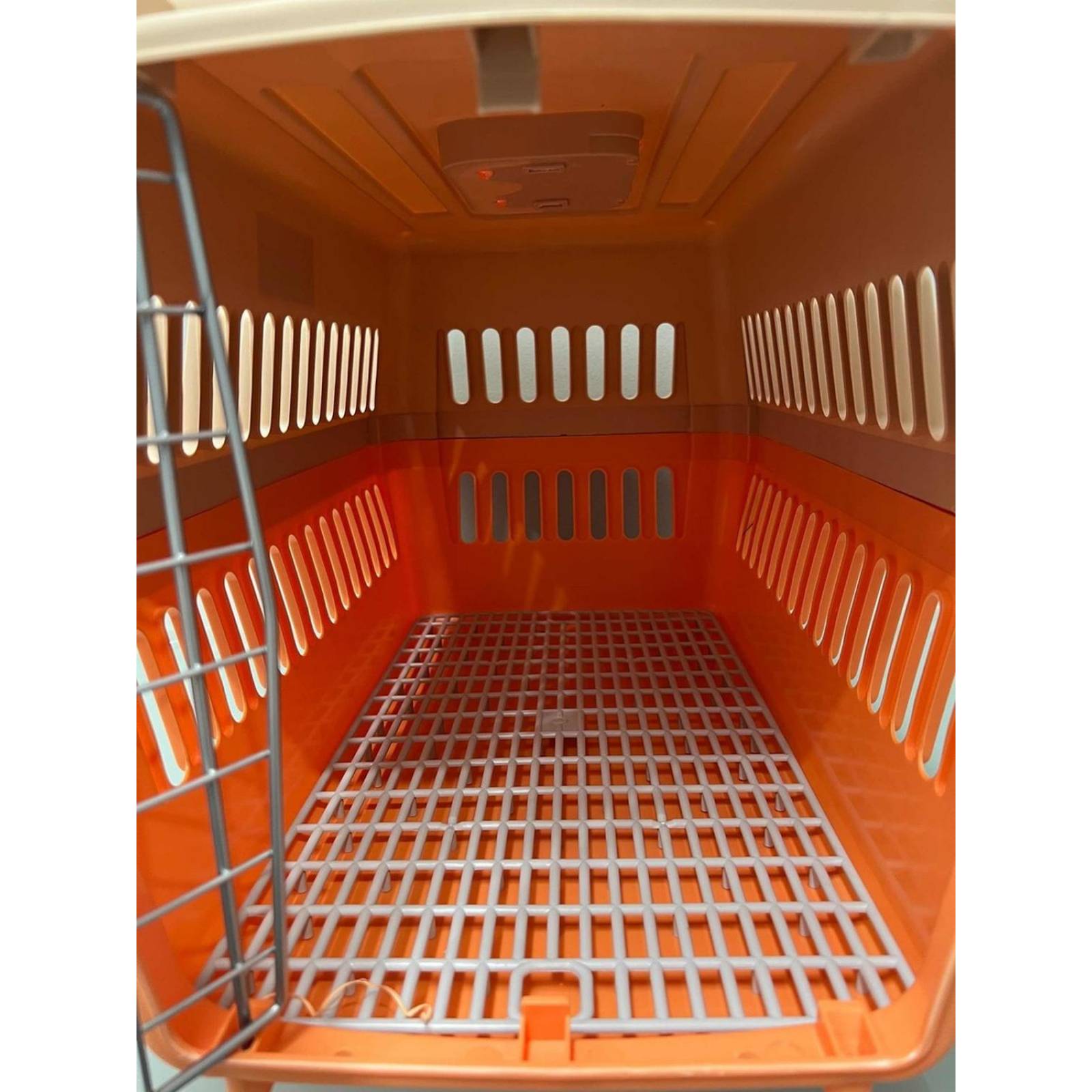 Transportadora Kennel Para Perros Y Gatos 58 X 37 X 37 Naranja Mediana