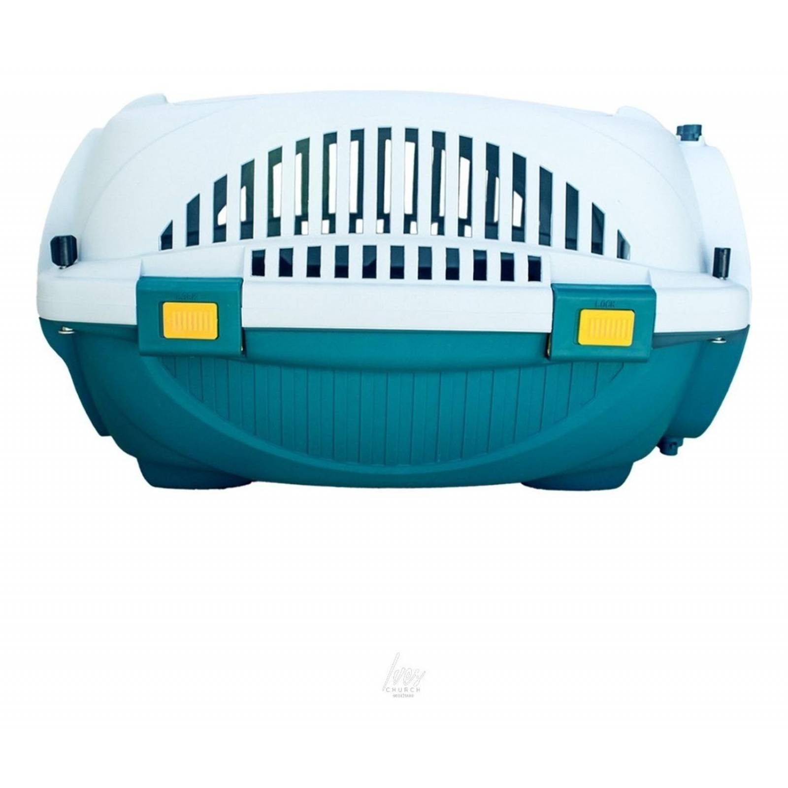 Transportadora Kennel Para Perros Y Gatos Mediano 61x35x40cm Azul Mediana