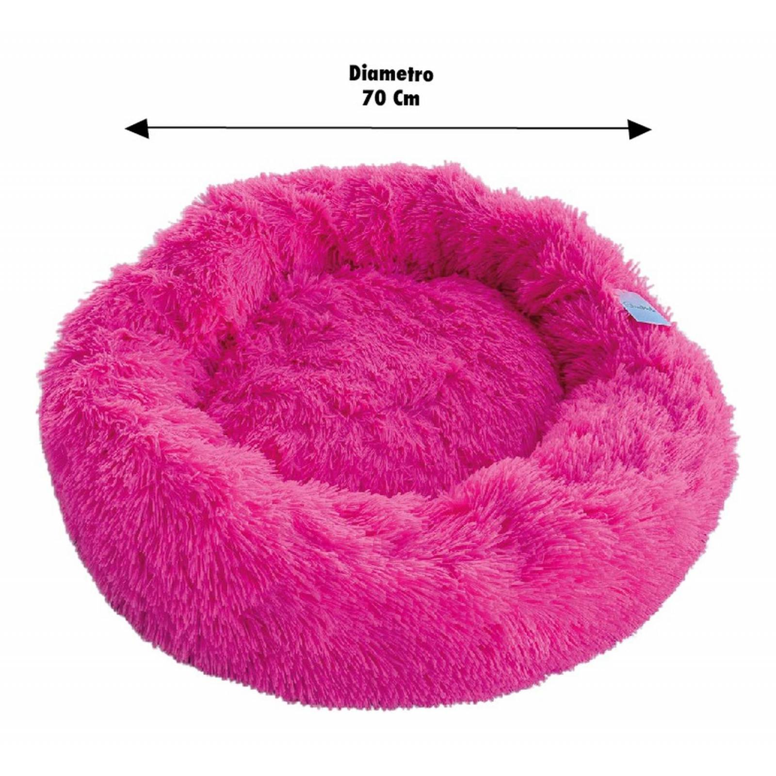 Cama Para Perros Y Gatos Talla Grande - Forma Redonda Rosa
