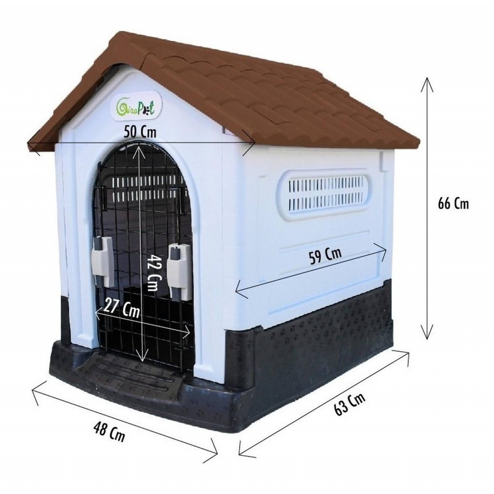 Casa Termica Para Perros Facil De Armar Y Guardar 63x66x50cm Café Mediana