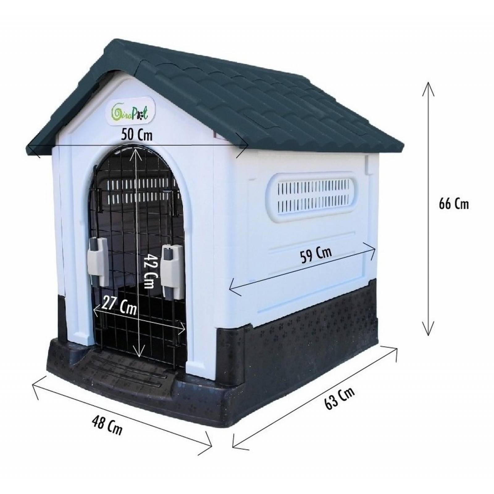 Casa Termica Para Perros Facil De Armar Y Guardar 63x66x50cm Gris Mediana