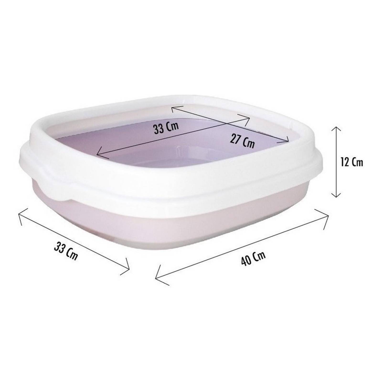 Arenero Para Gatos Con Pala Recogedora Pequeña 40x33x12 Cm Purpura Chica