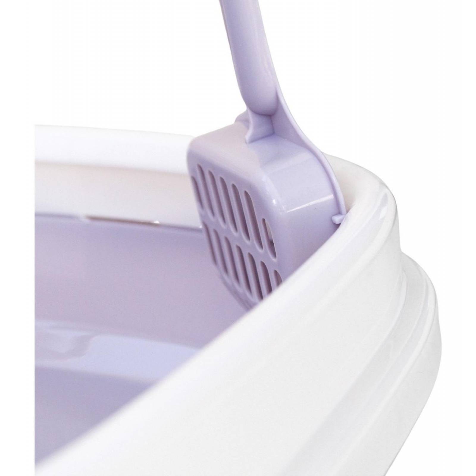 Arenero Para Gatos Con Pala Recogedora Pequeña 40x33x12 Cm Purpura Chica