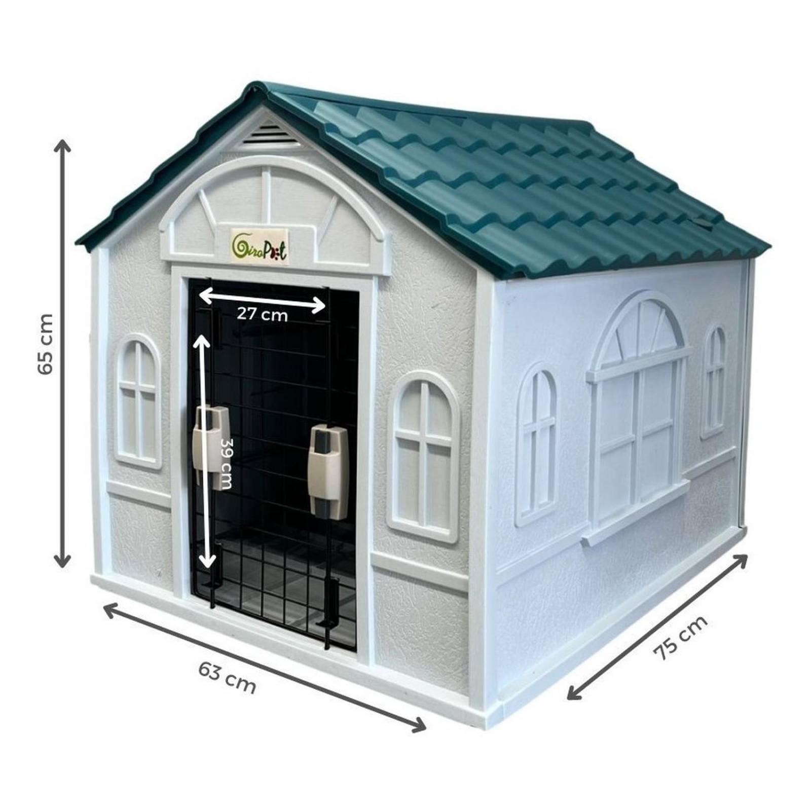 Casa Termica Para Perros Con Puerta Razas Pequeñas 75x63x65 Azul Mediana