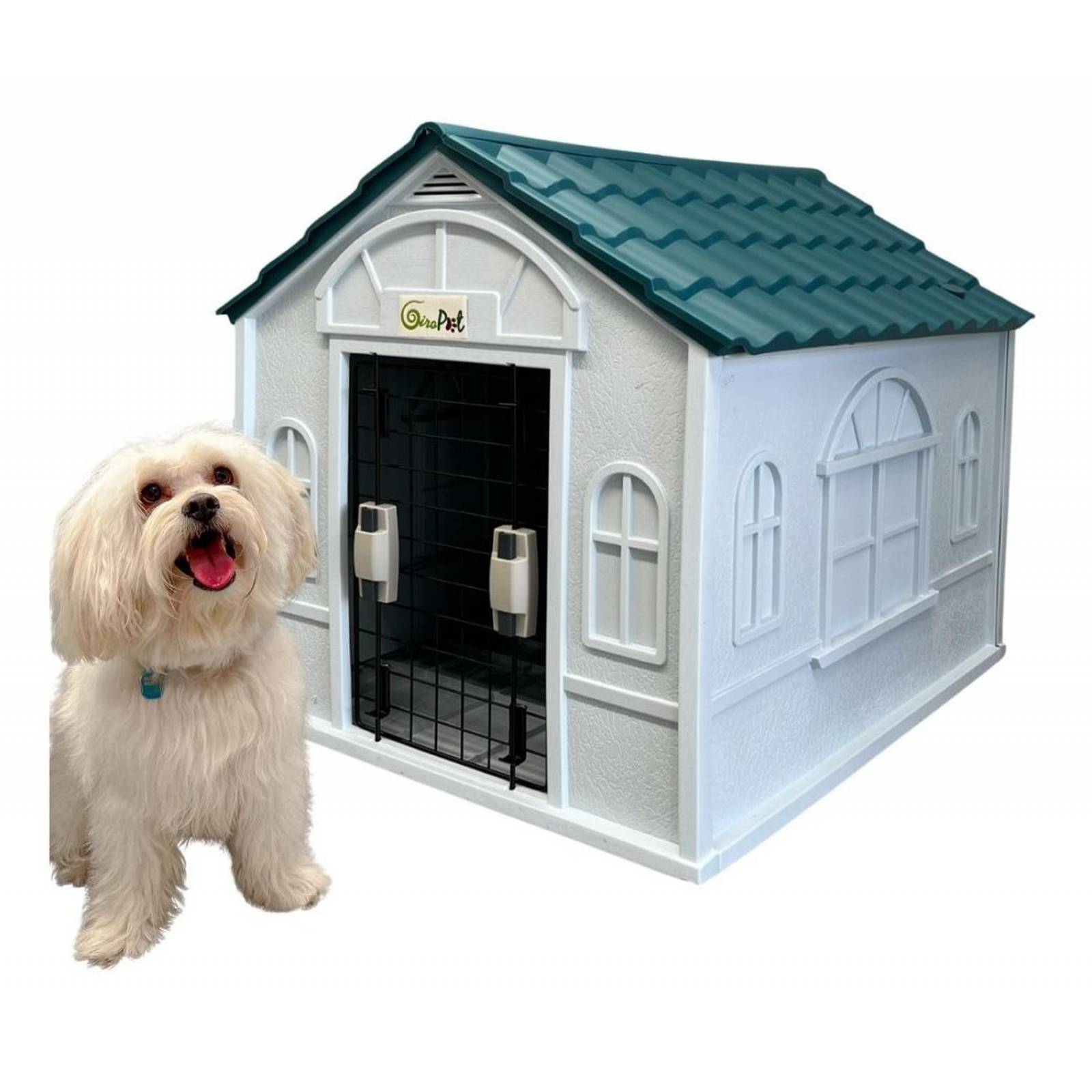 Casa Termica Para Perros Con Puerta Razas Pequeñas 75x63x65 Azul Mediana