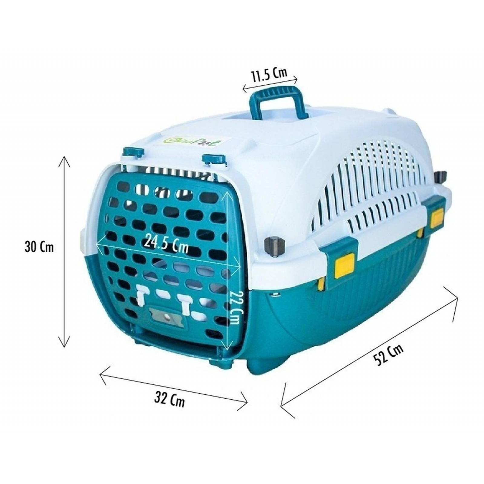 Transportadora Kennel Para Perros Y Gatos Pequeño 52x30x32cm Azul Mediana