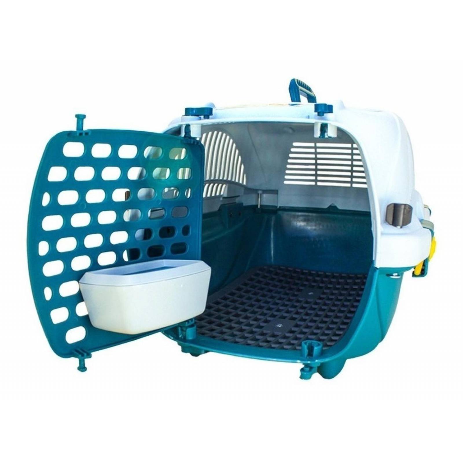 Transportadora Kennel Para Perros Y Gatos Pequeño 52x30x32cm Azul Mediana