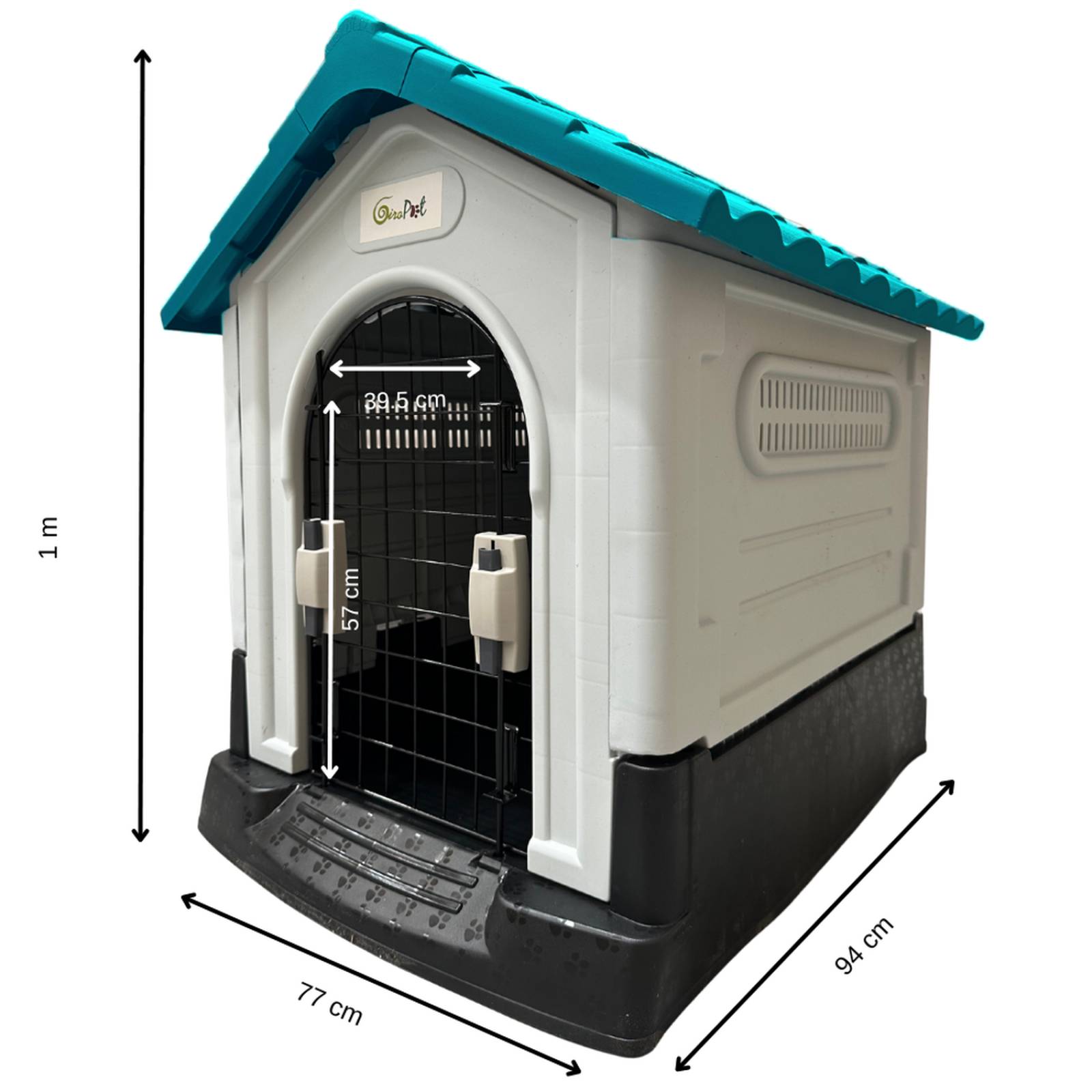 Casa Termica Para Perros Con Puerta 105x88x99 Cm Azul Grande