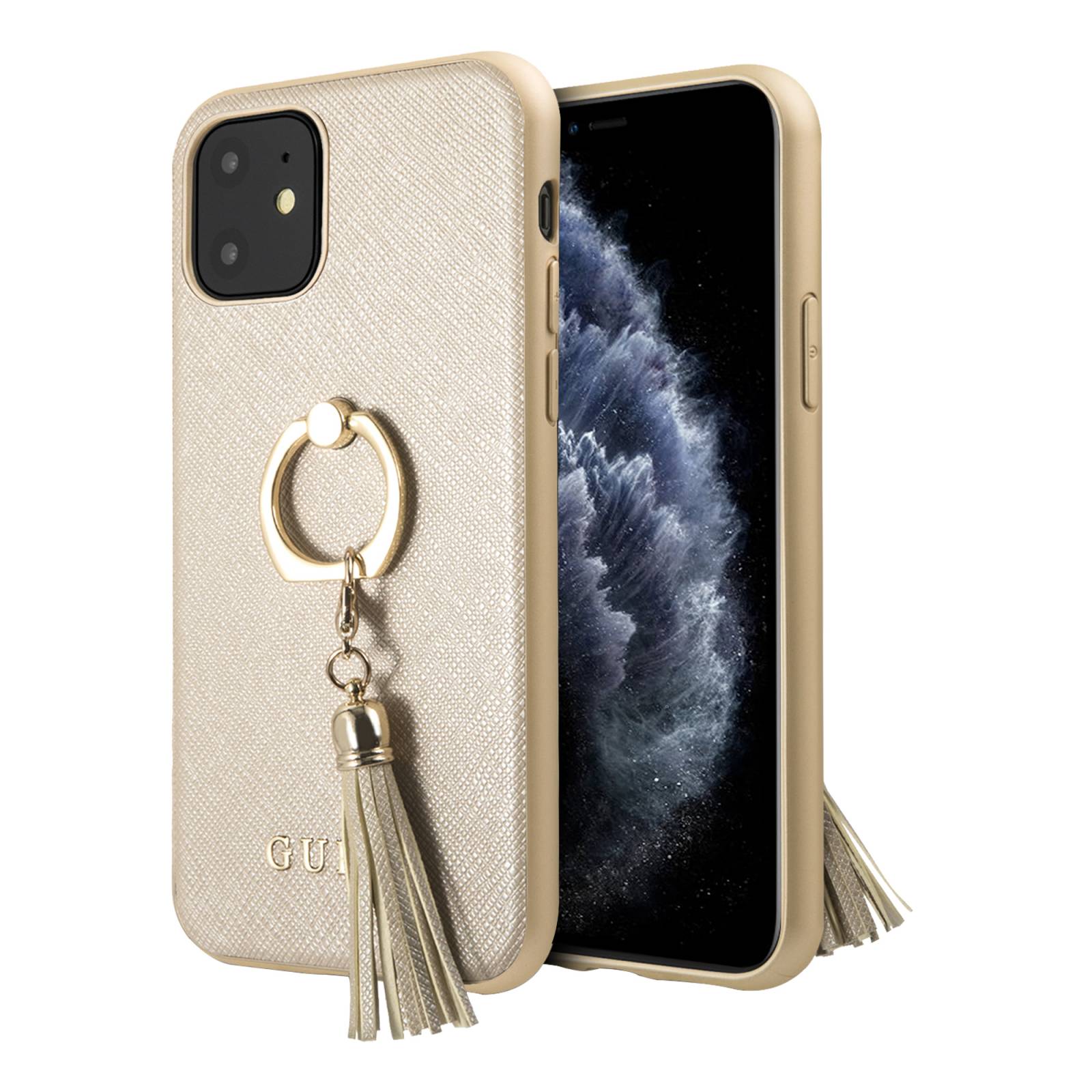 Case Protector Guess Ring Stand Gold Iphone 11