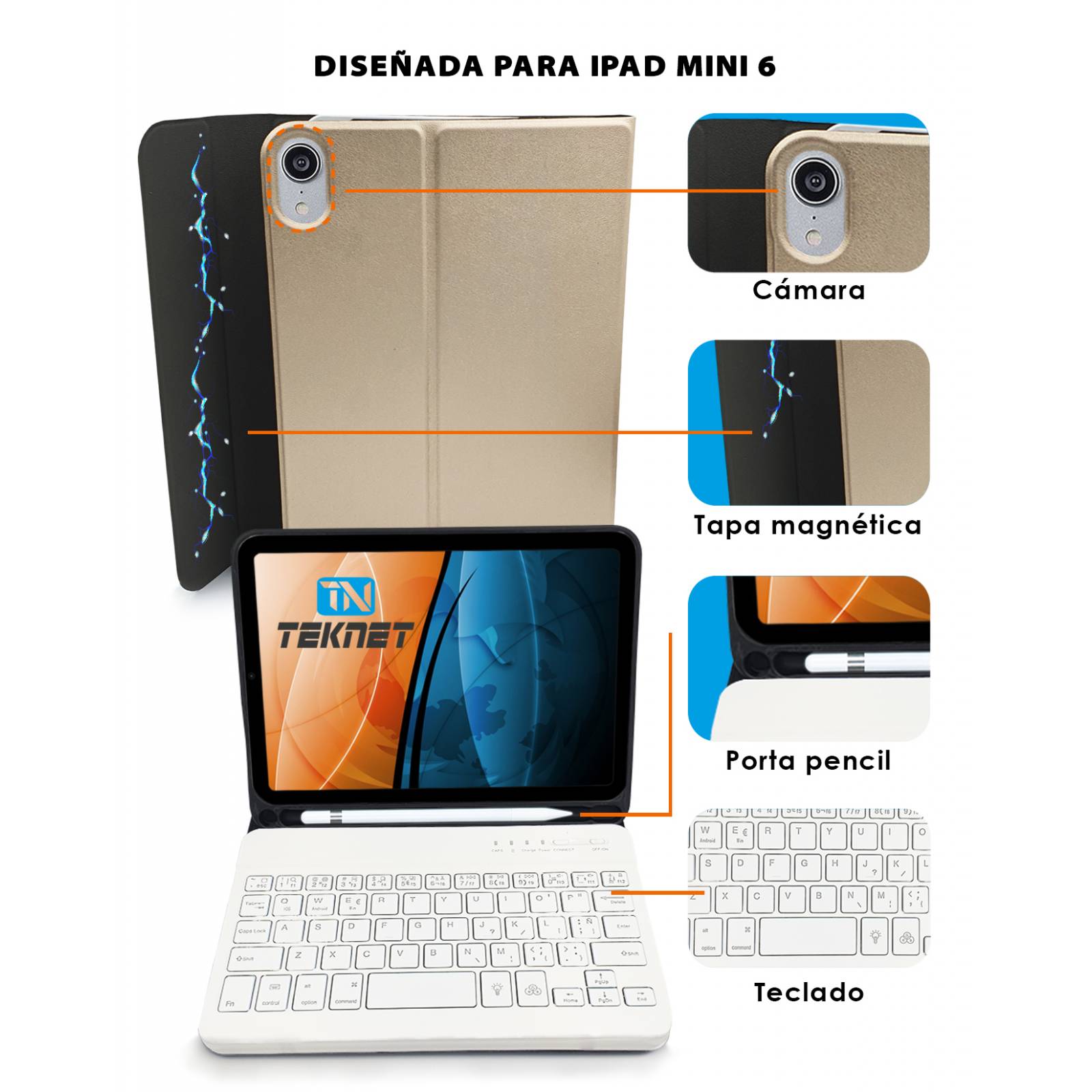 Funda con Teclado para iPad Teknet