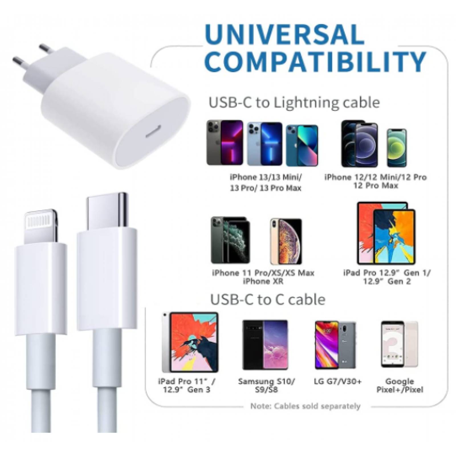 Cargador Original Apple de 20W Tipo C con Cable