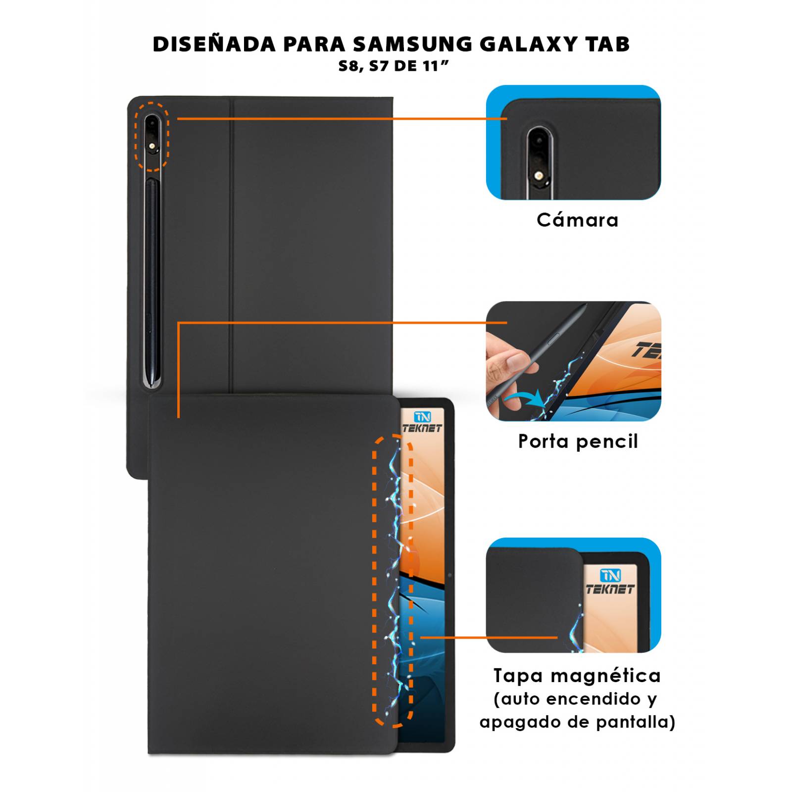 Funda Magnetica para Samsung Tab  S8 2022 11 Pulg  X700