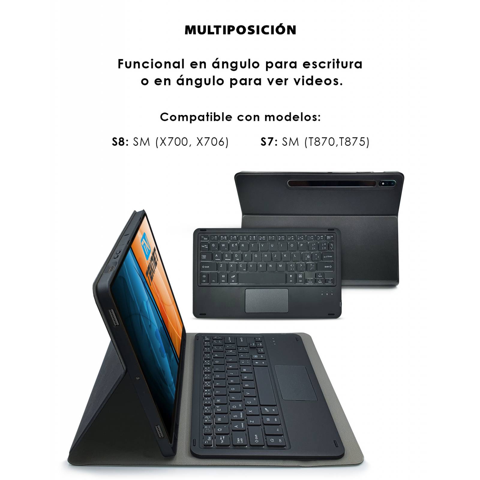 Funda con teclado para Tablet Teknet para Samsung Galaxy Tab S8, S7 de 11  pulgadas