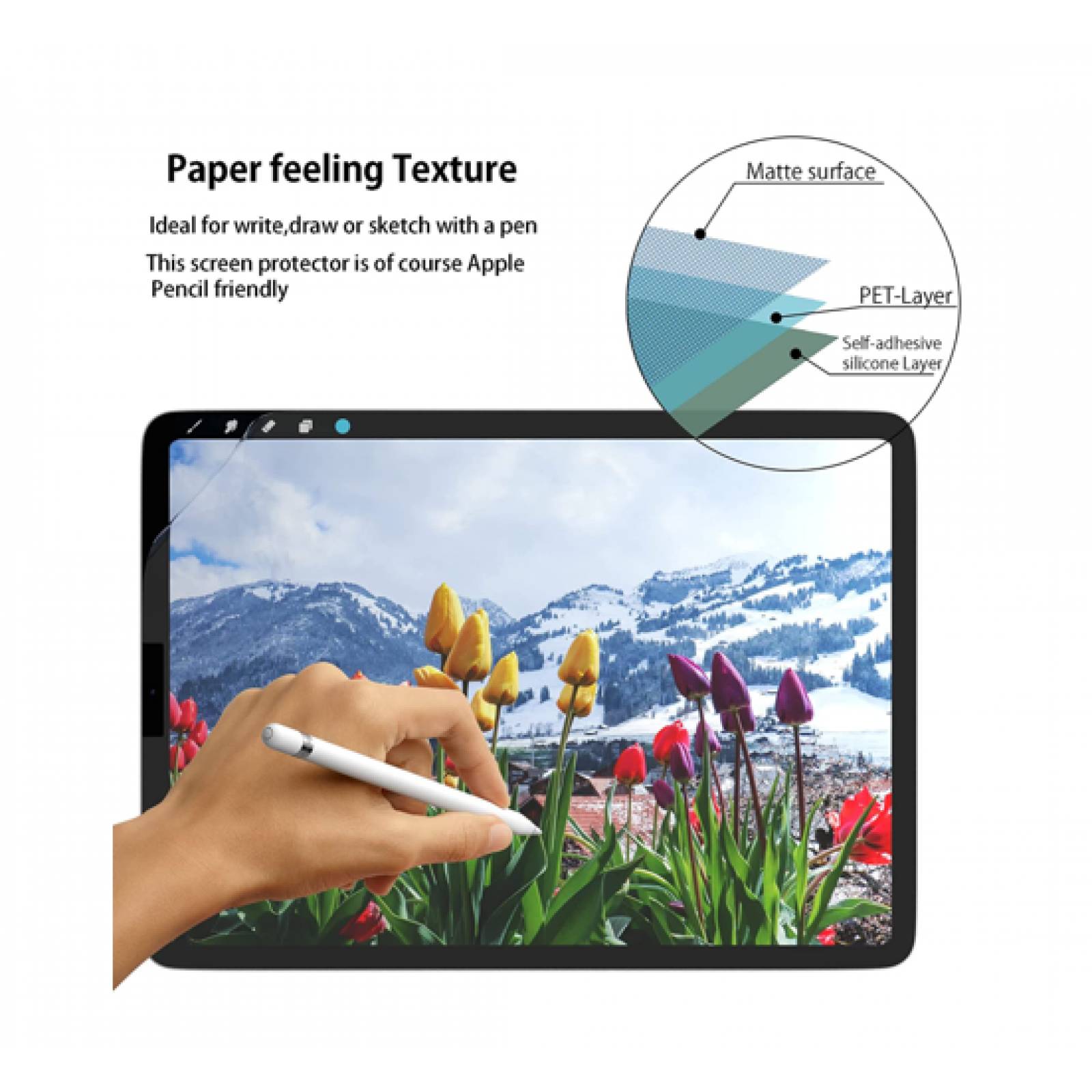 Protector pantalla mate para iPad pro 11 Air 5 4 Dibujo Paper