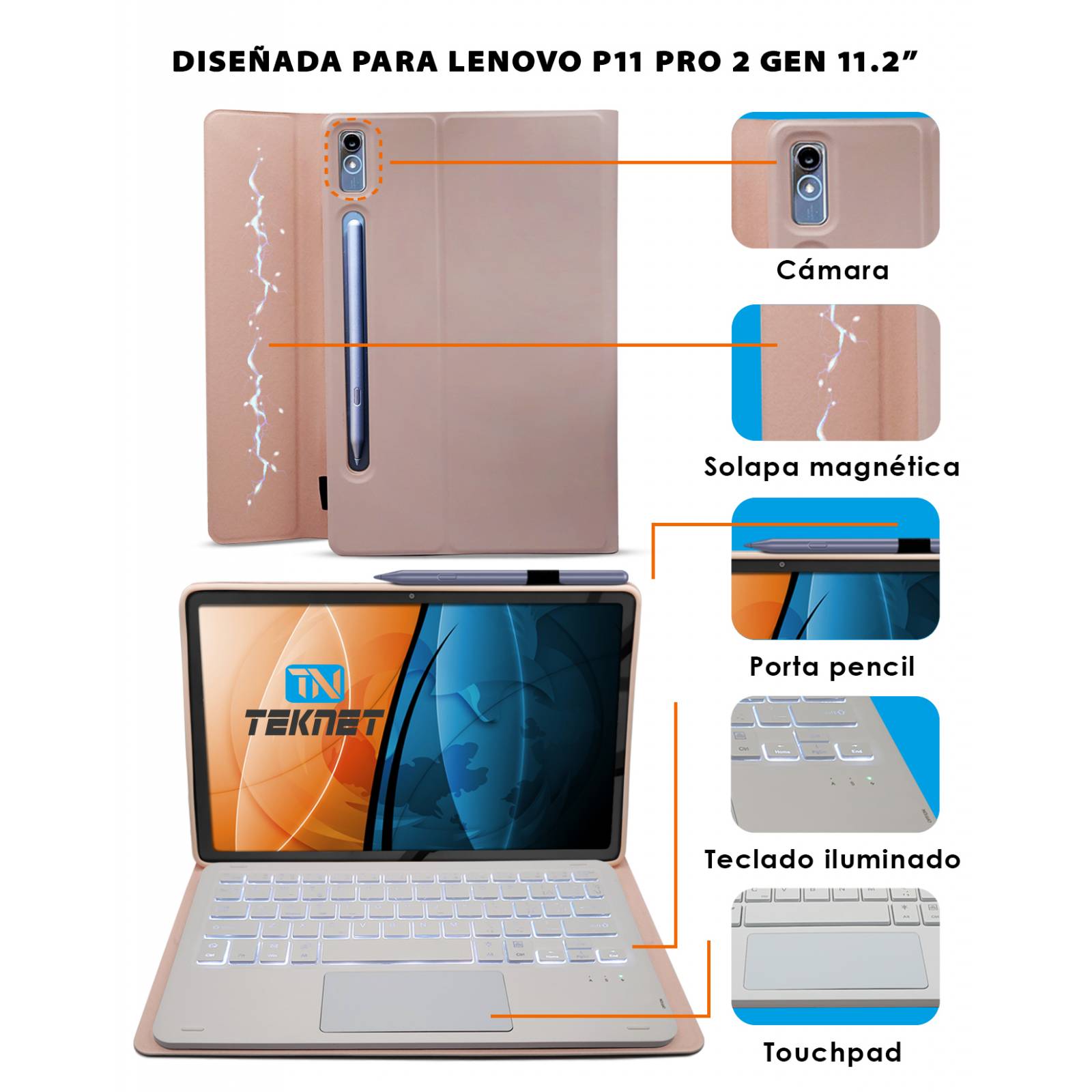 Funda Teclado TouchPad Para Lenovo P11 Pro de 112 2 Gen