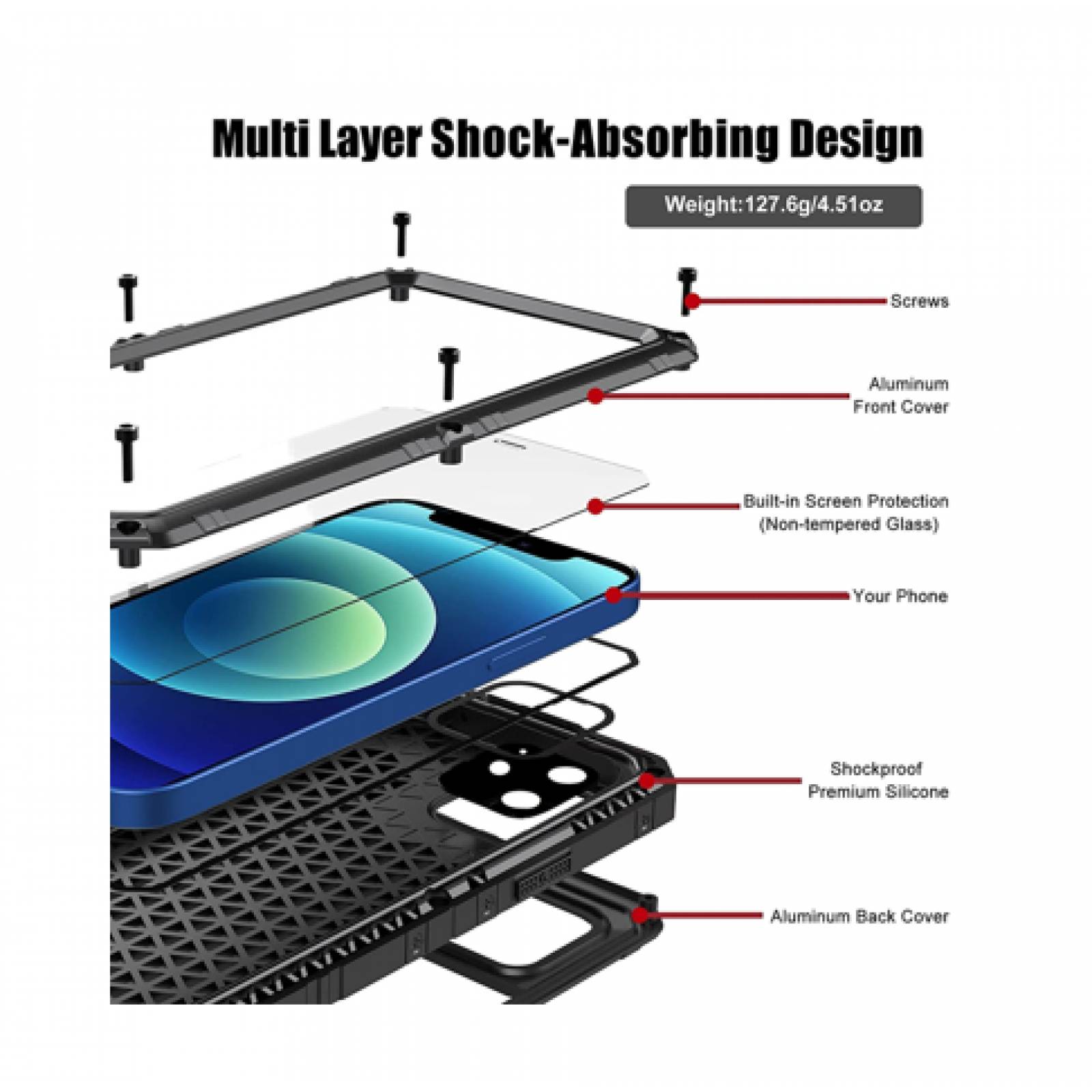 Funda Impermeable IP68 para iPhone 12 antigolpes Uso Rudo
