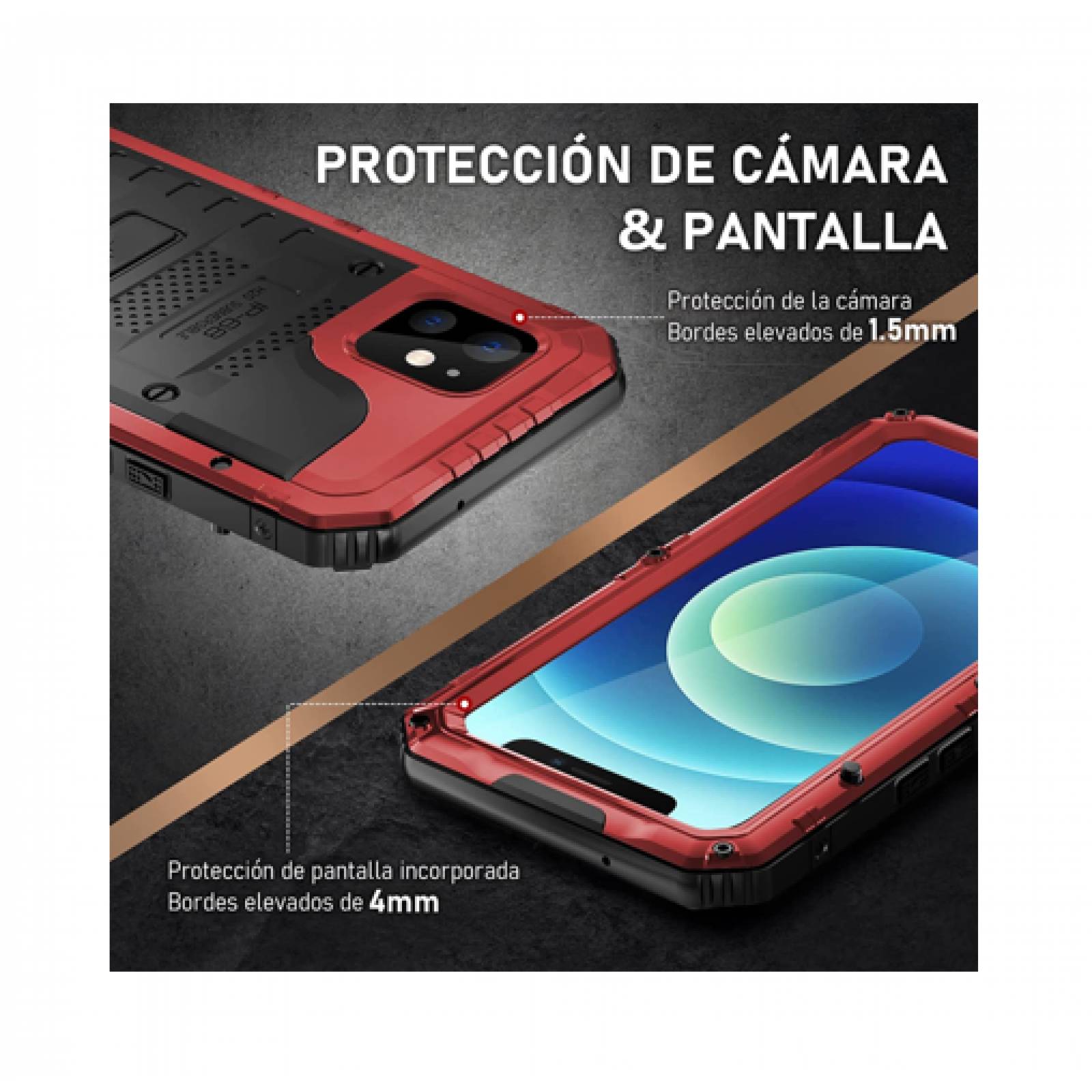 Funda Case Aleación Para iPhone 14,plus Pro Pro Max Uso Rudo