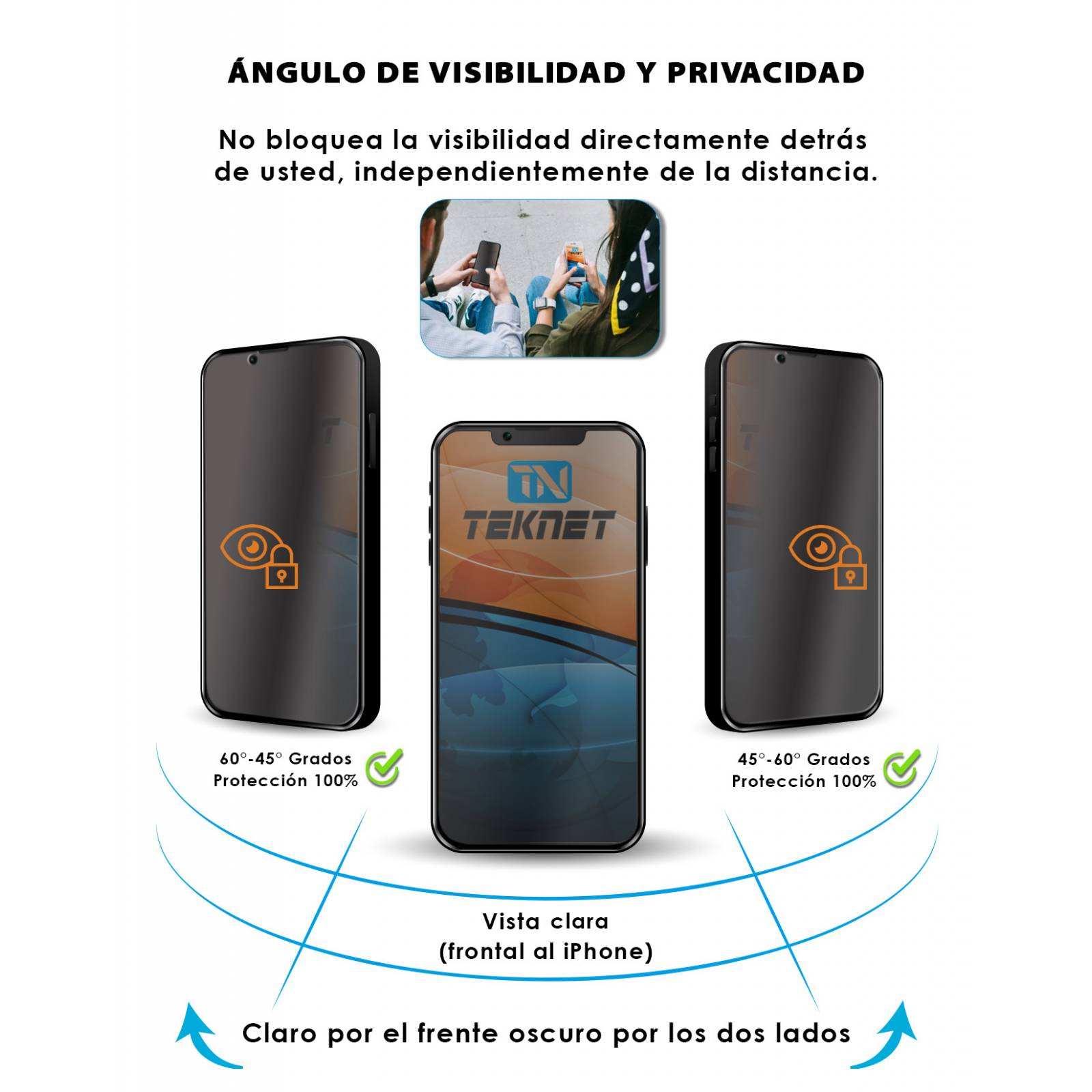 Protector  para iPhone 15 Pantalla Privacidad + aplicador