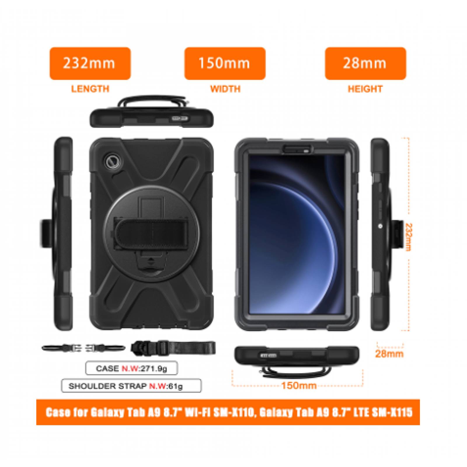 Teknet Funda Correa Samsung Galaxy Tab A9 87 Pulg  X110