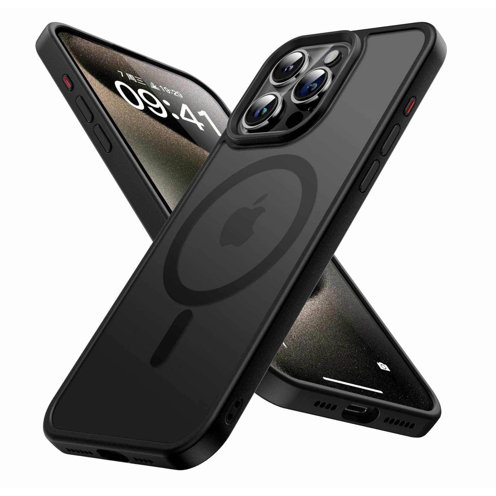  Misscase Funda MagSafe para iPhone 15 Pro Max con protector de  lente de cámara, protección completa, funda magnética transparente  compatible con MagSafe, elegante funda antiarañazos para iPhone 15 Pro :  Celulares