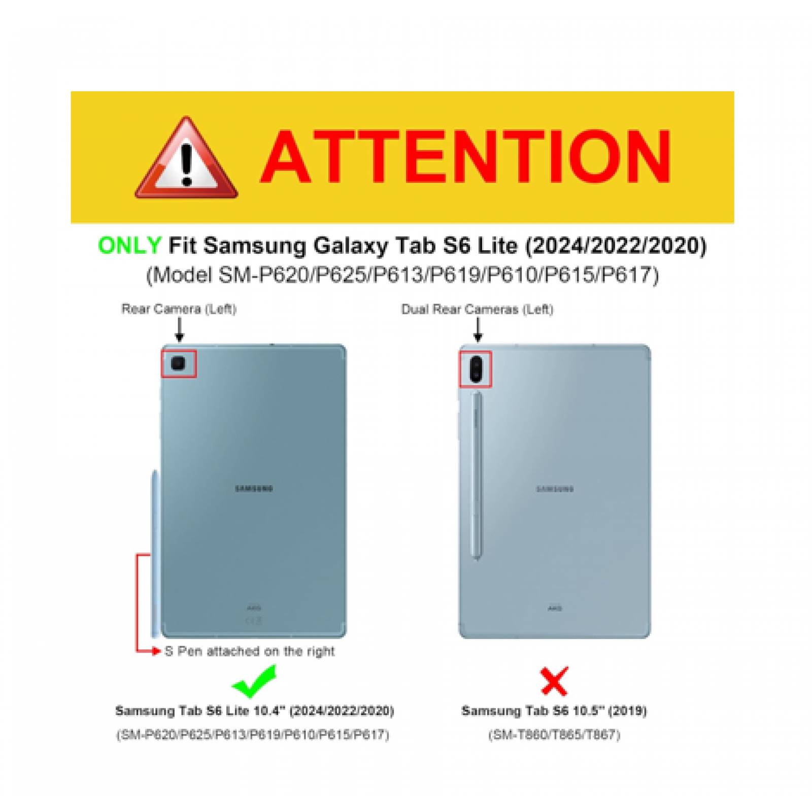 Funda Clear para Samsung Galaxy Tab S6 Lite P610 P620