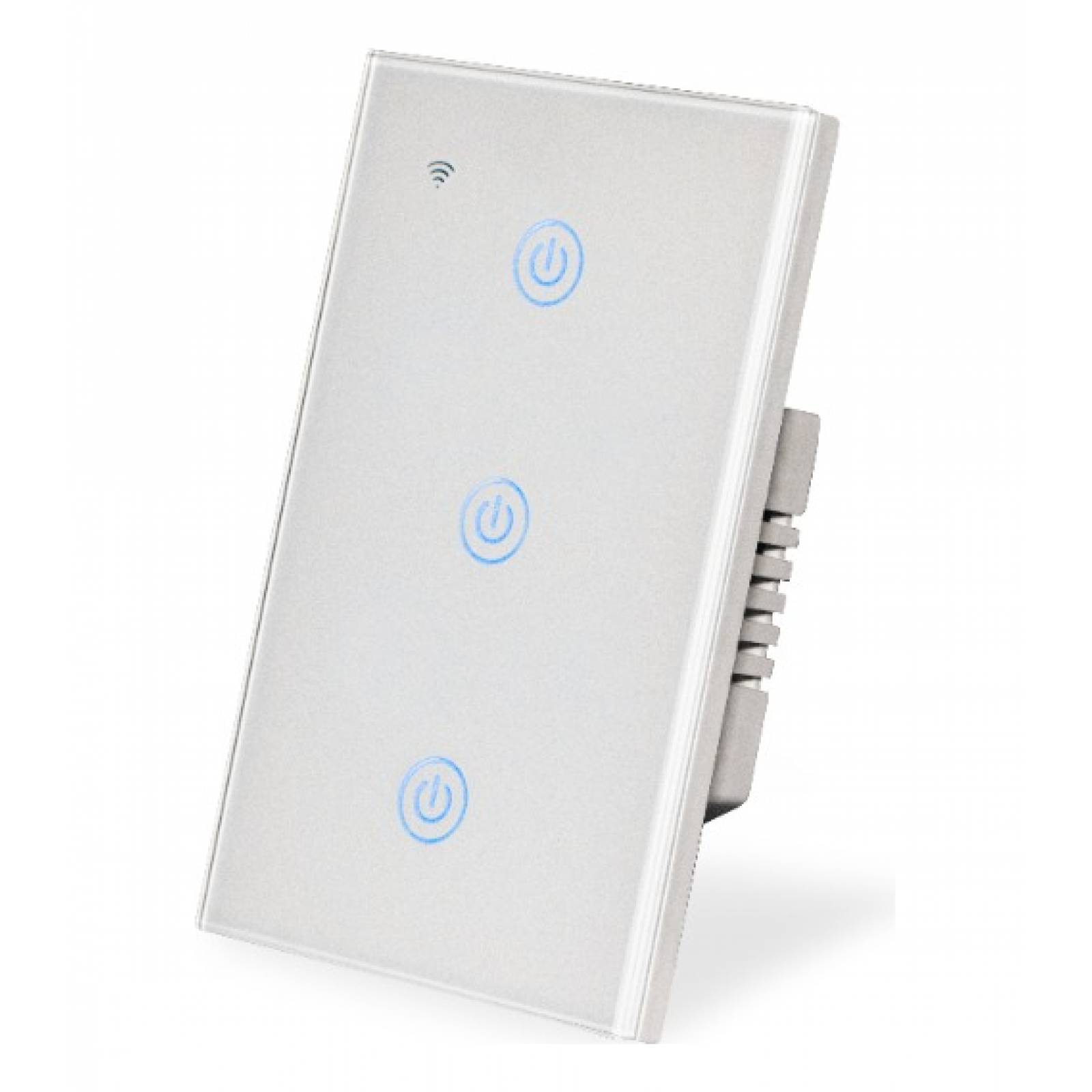 Apagador WiFi 3 Botones: Voz con Alexa/Google Home - Instalación Flexible: Línea y Neutro o Línea + Capacitor, (Blanco)