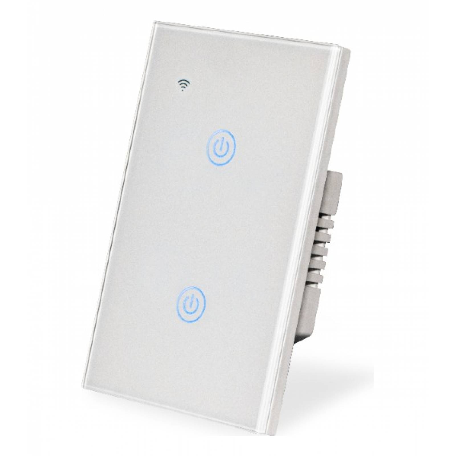 Apagador WiFi 2 Botones: Voz con Alexa/Google Home - Instalación Flexible: Línea y Neutro o Línea + Capacitor, (Blanco)