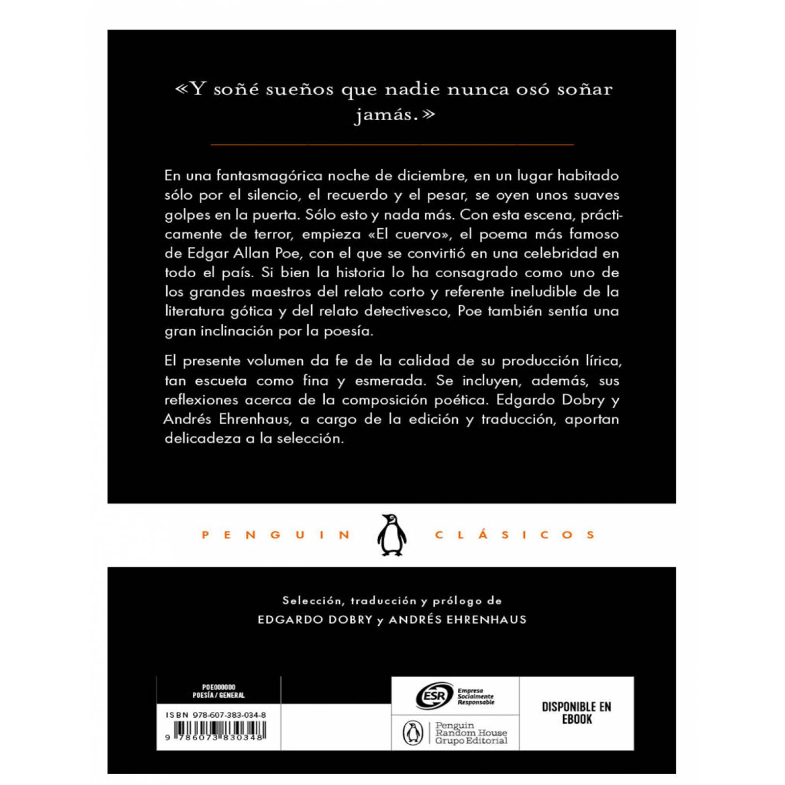 Libro El cuervo y otros textos poéticos Editorial Penguin Clásico Autor Edgar Allan Poe
