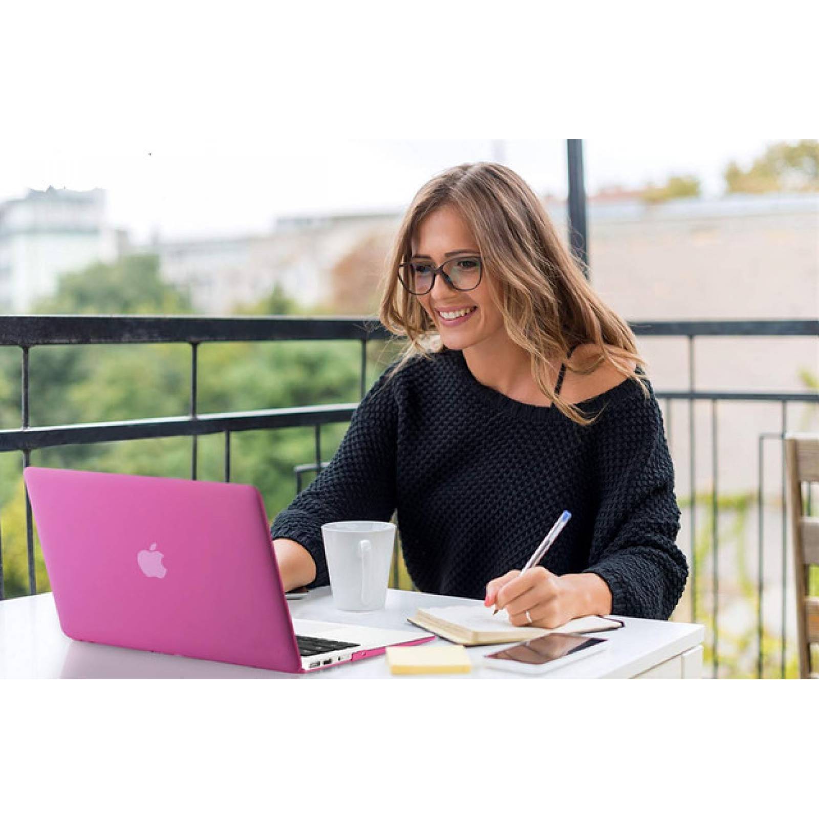 CARCASA FUNDA PROTECTOR CASE izÜg para Macbook Pro 13  RETINA A1425/A1502 ROSA FUERTE