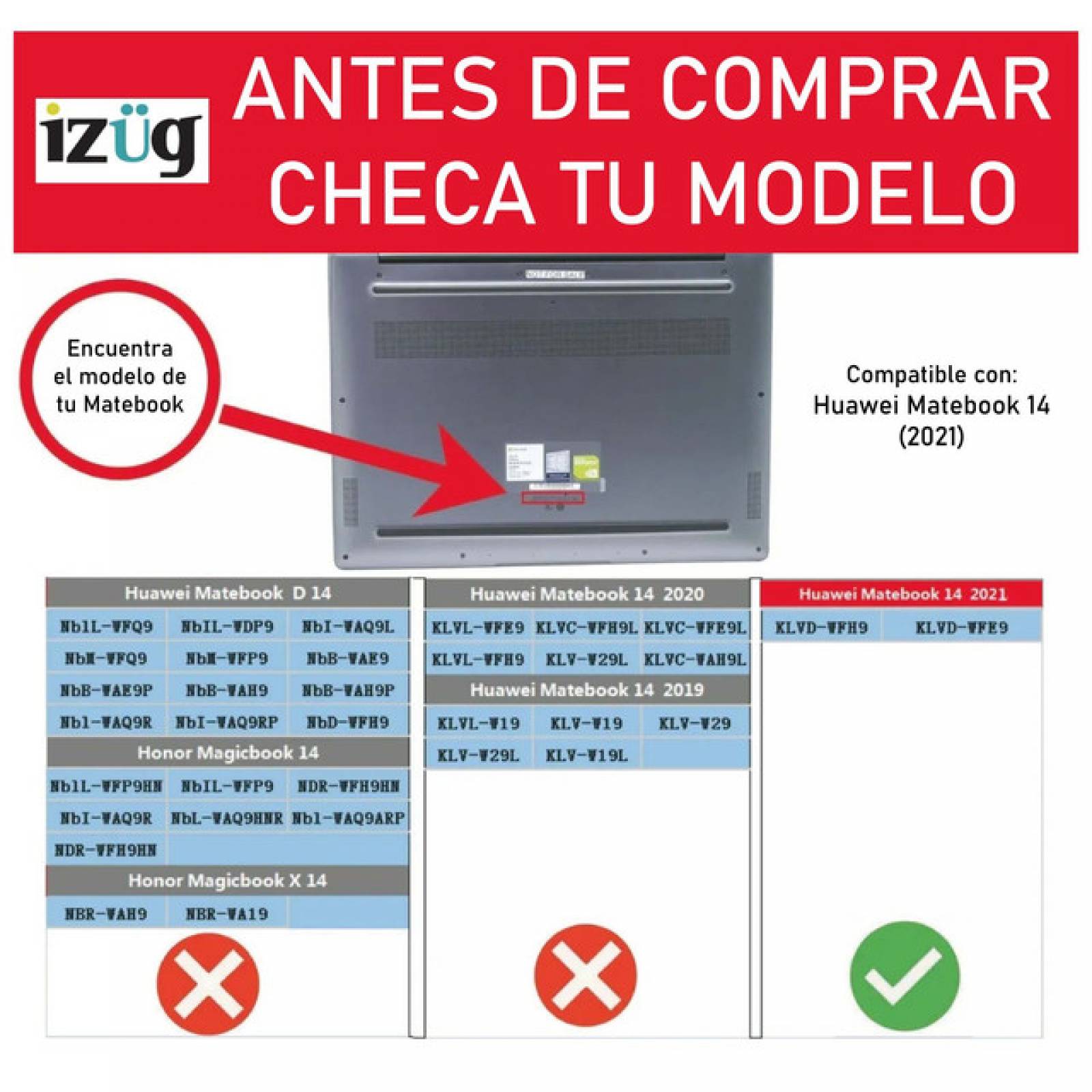 Carcasa Funda protector  Para Huawei Matebook 14 2021 Crystal