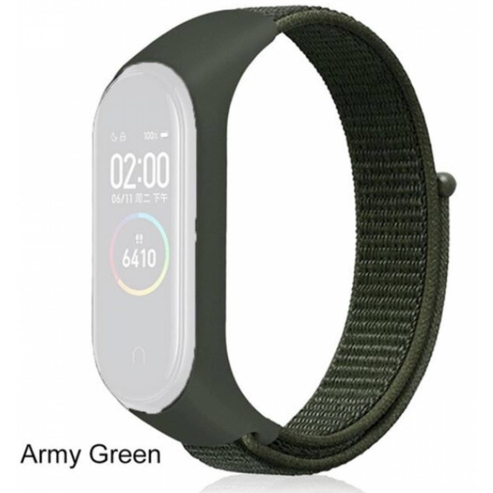 Correa de Nylon Para Xiaomi mi Band 5 mi band 4 mi band 3 Verde Militar