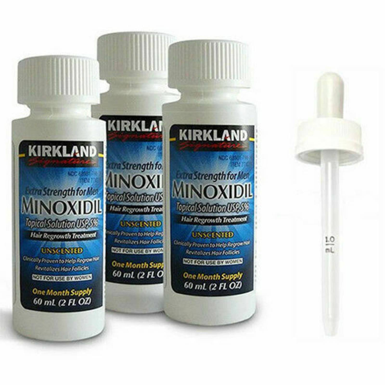 Minoxidil Kirkland 5% 3 meses  para crecimiento barba y cabello, tratamiento