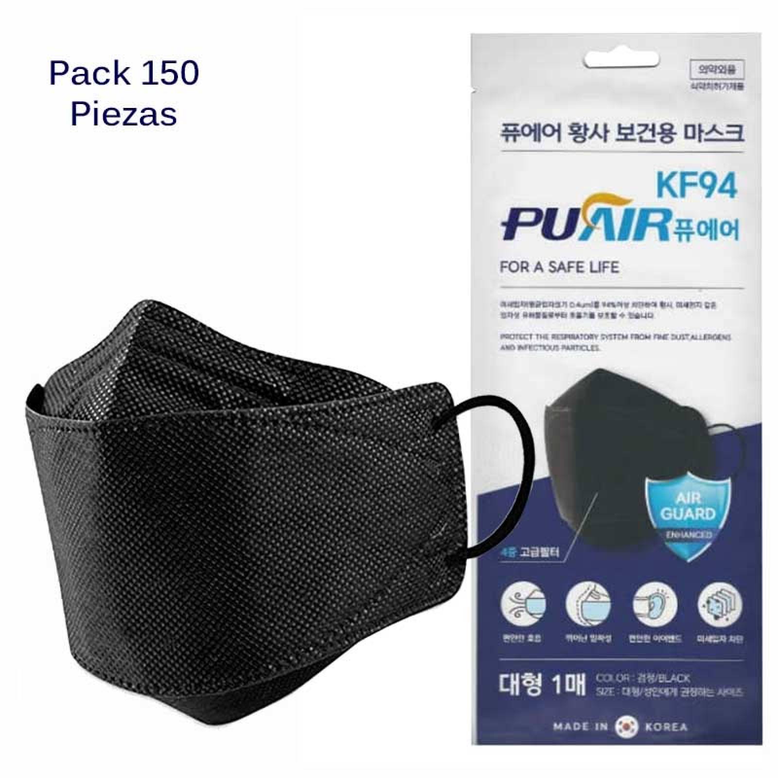 Cubrebocas 150pz Kf94 Coreano 4 Capas Puair Filtro MeltBlown