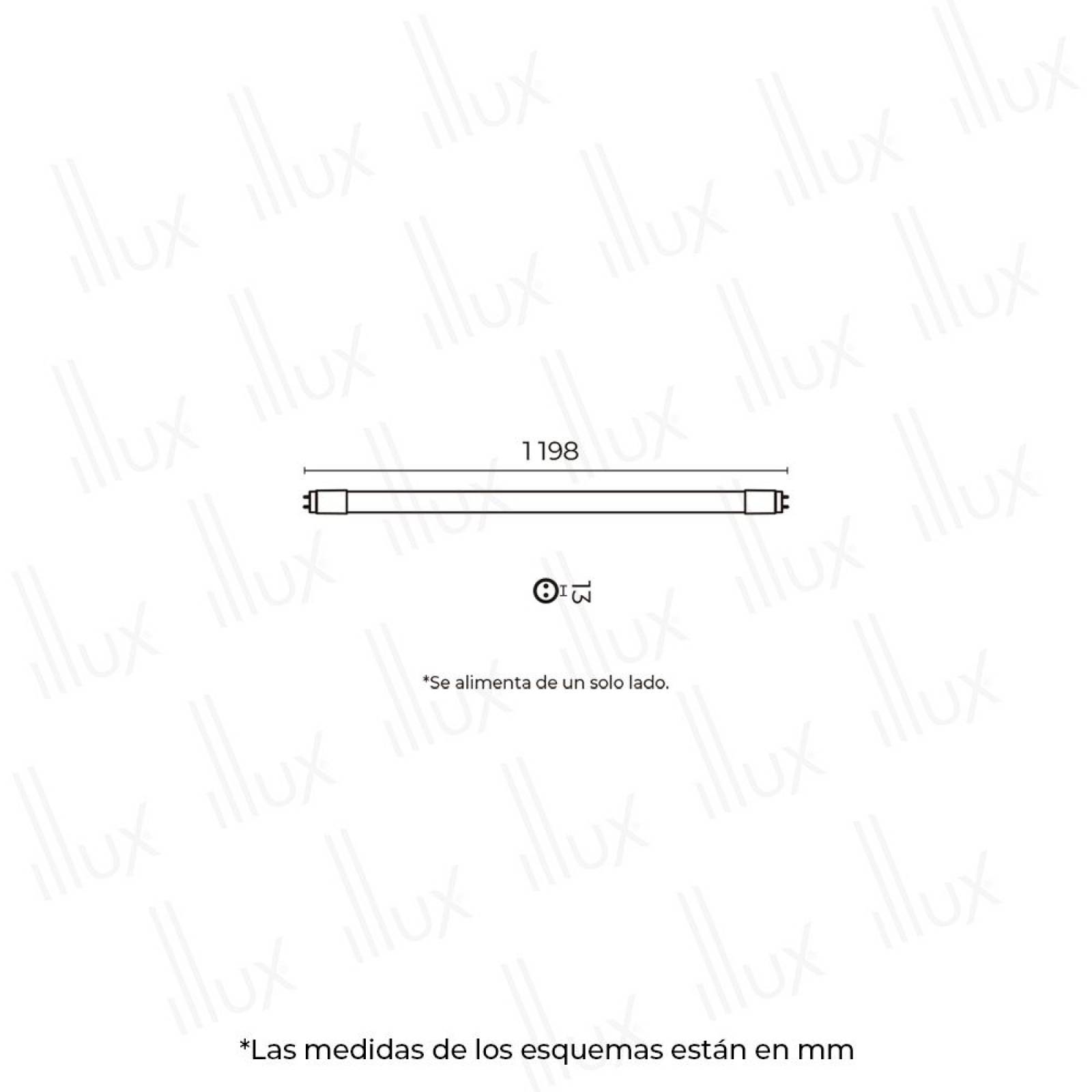 Lámpara LED T8, 18 W luz fría (6 500 K), blanco - Illux