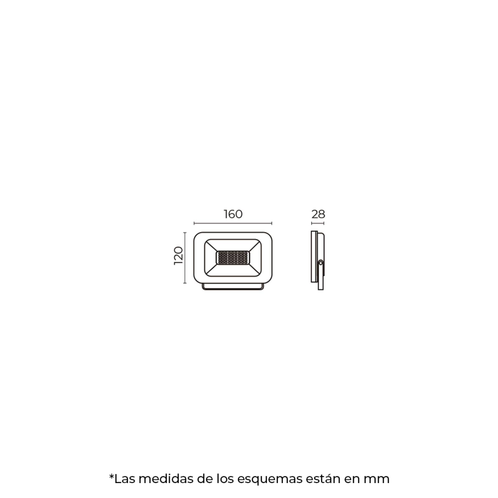 Reflector LED  para piso chico, 30 W luz fría (6 500 K), negro - Illux