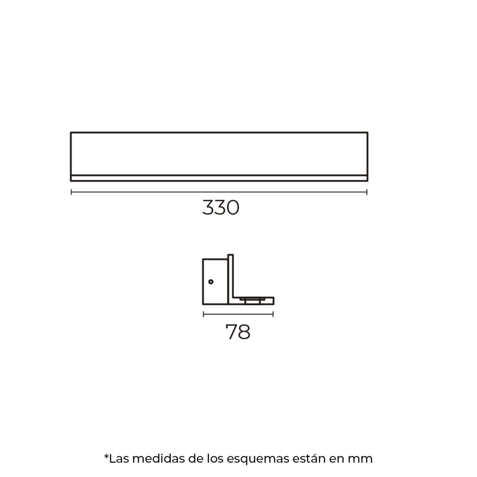 Luminario arbotante LED para sobreponer en muro, 9 W luz cálida (2 700 K), negro - Illux