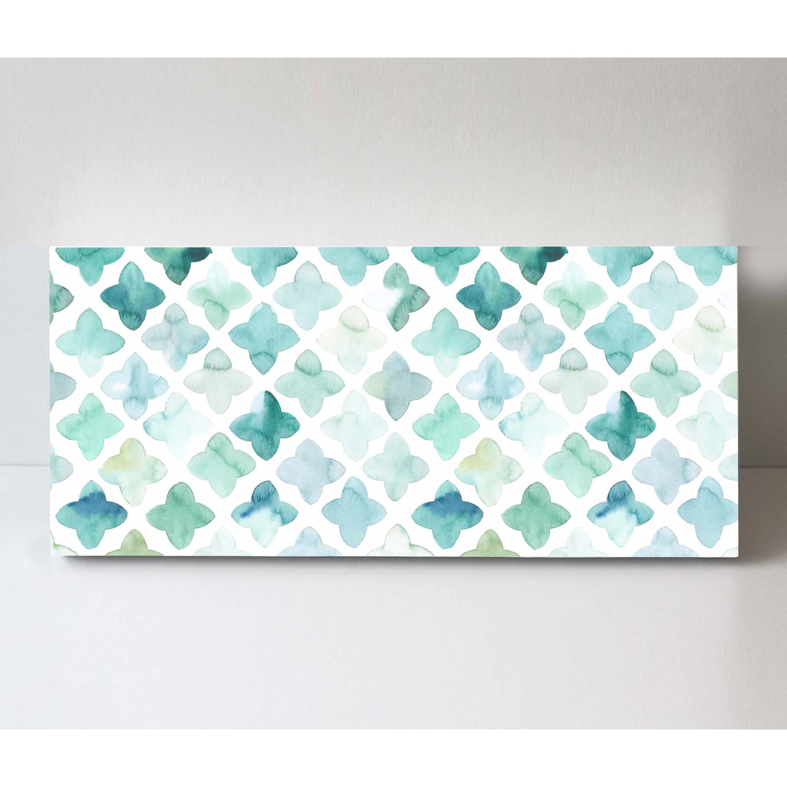 Cuadro Decorativo Canvas Patrón en acuarela verde 150x50