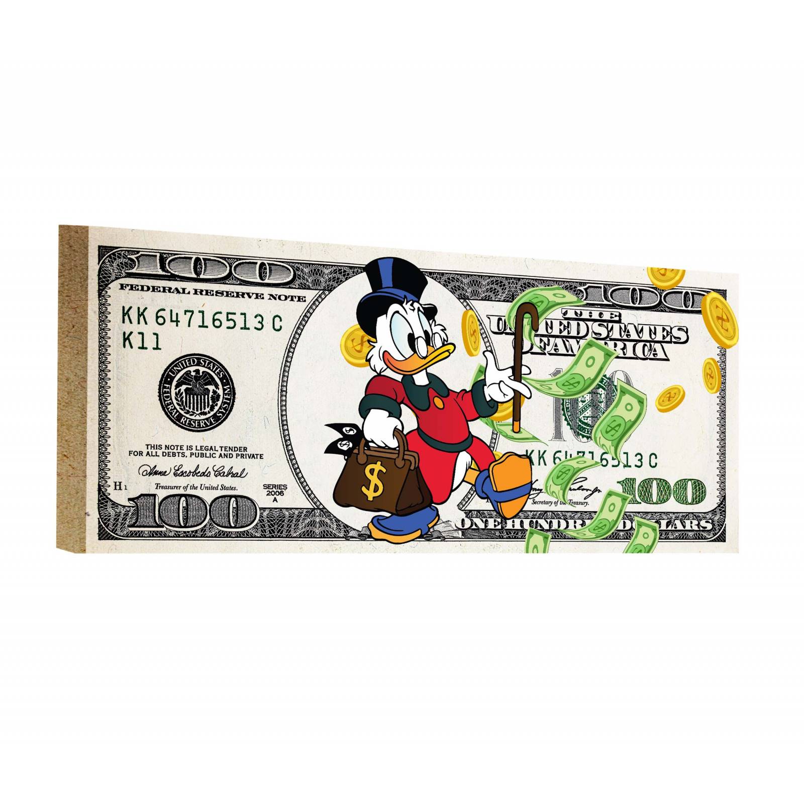 Cuadro Decorativo Canvas Dólar McPato 90x30