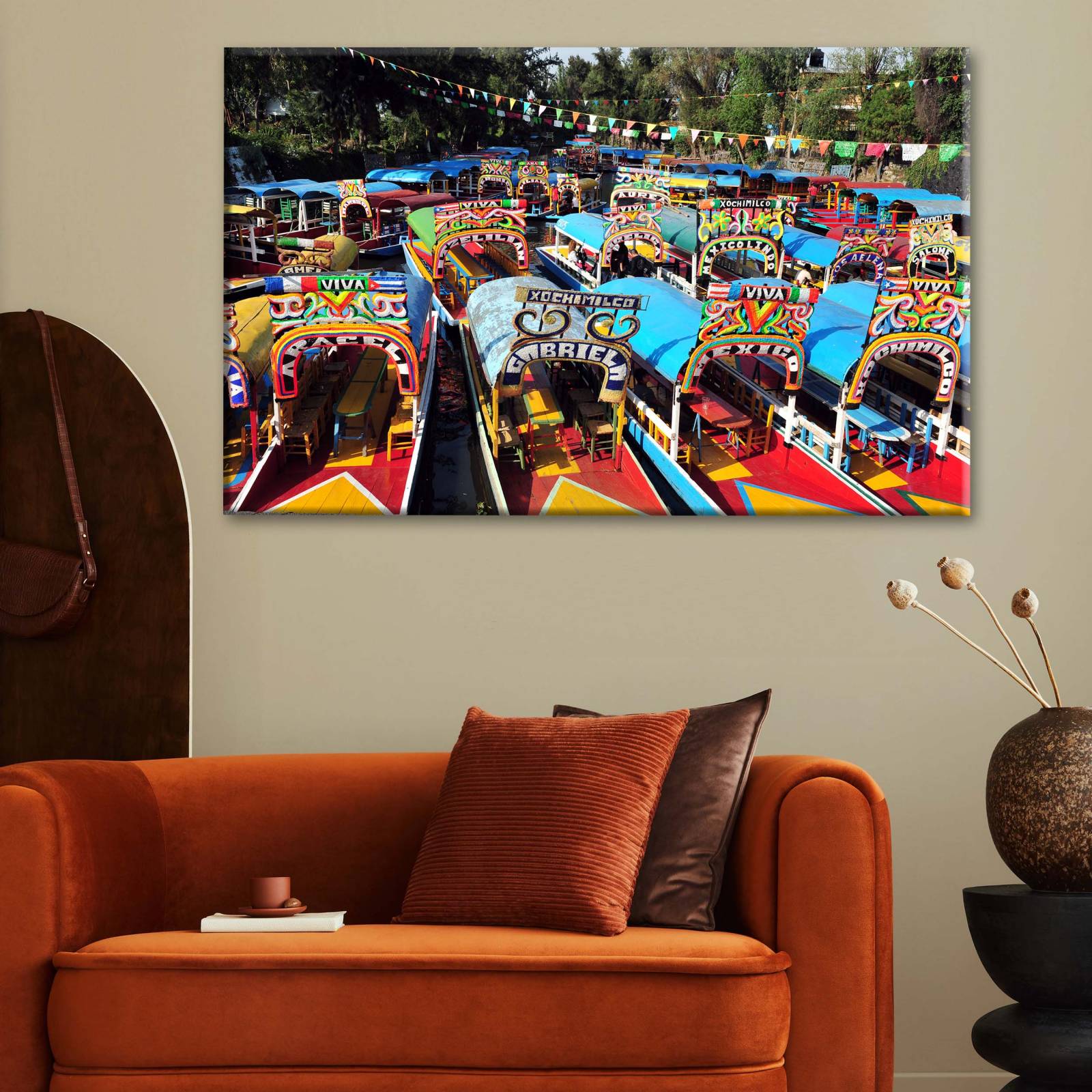 Cuadro Decorativo Canvas Trajineras, Xochimilco 105x70