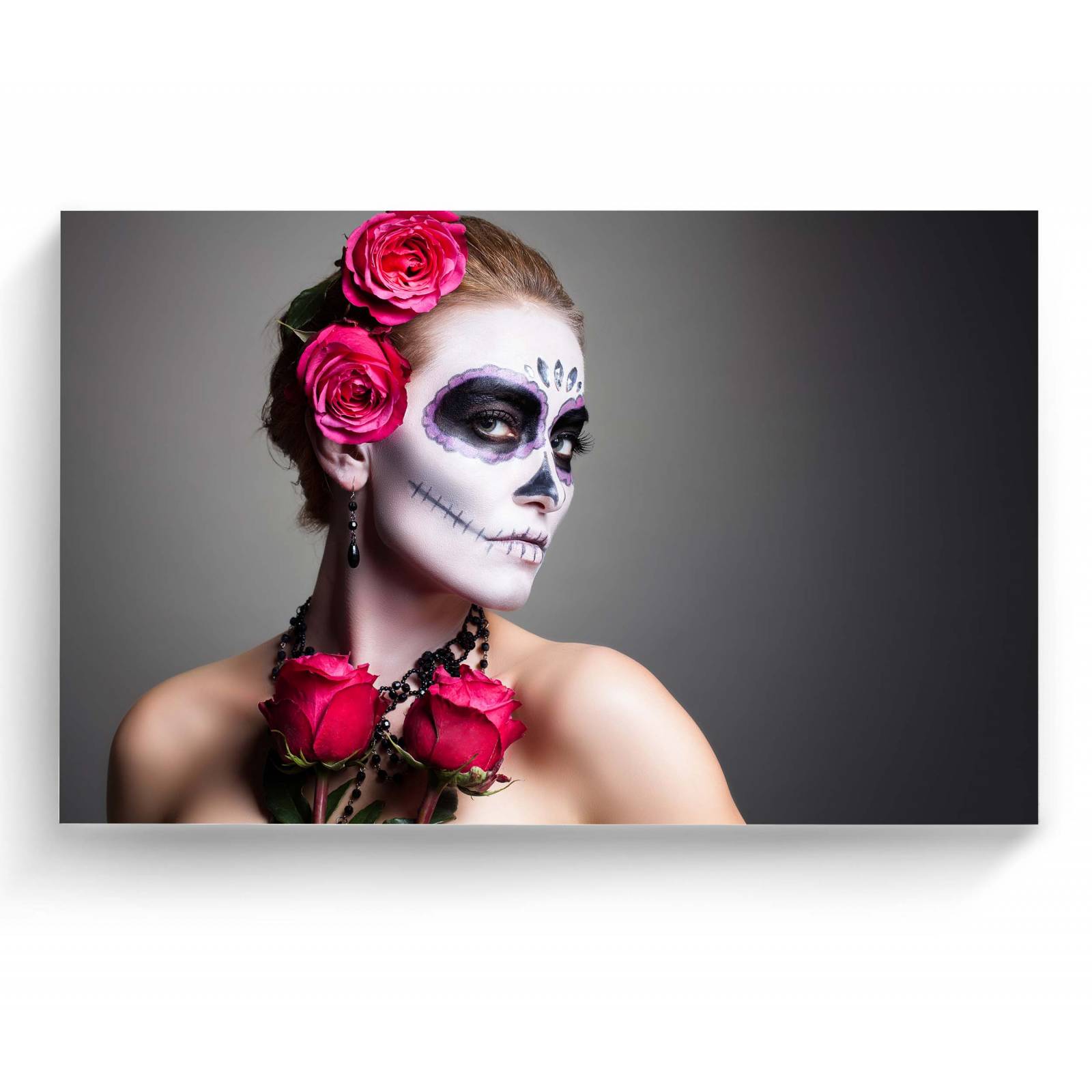 Cuadro Decorativo Canvas Maquillaje de Catrina 75x50