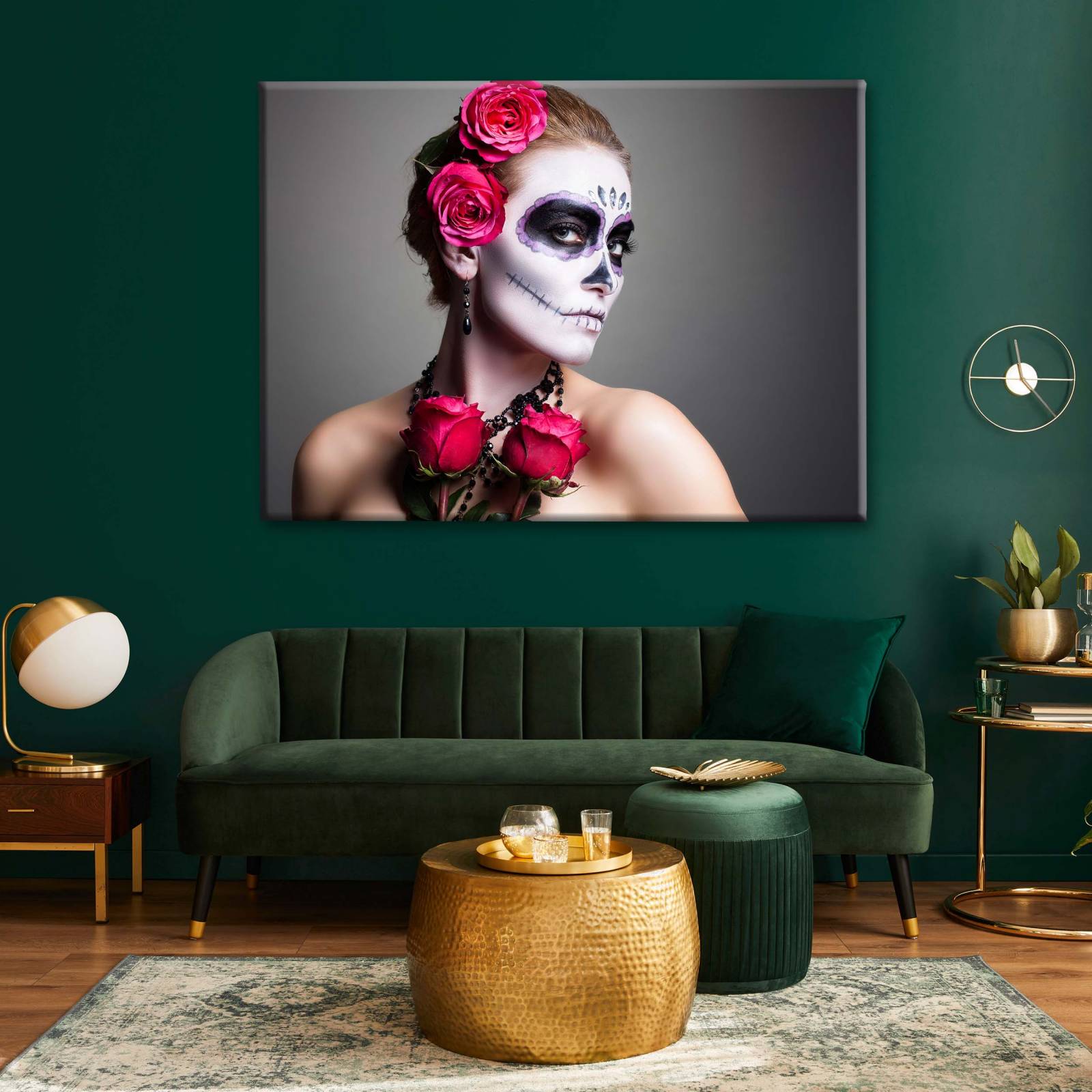 Cuadro Decorativo Canvas Maquillaje de Catrina 75x50