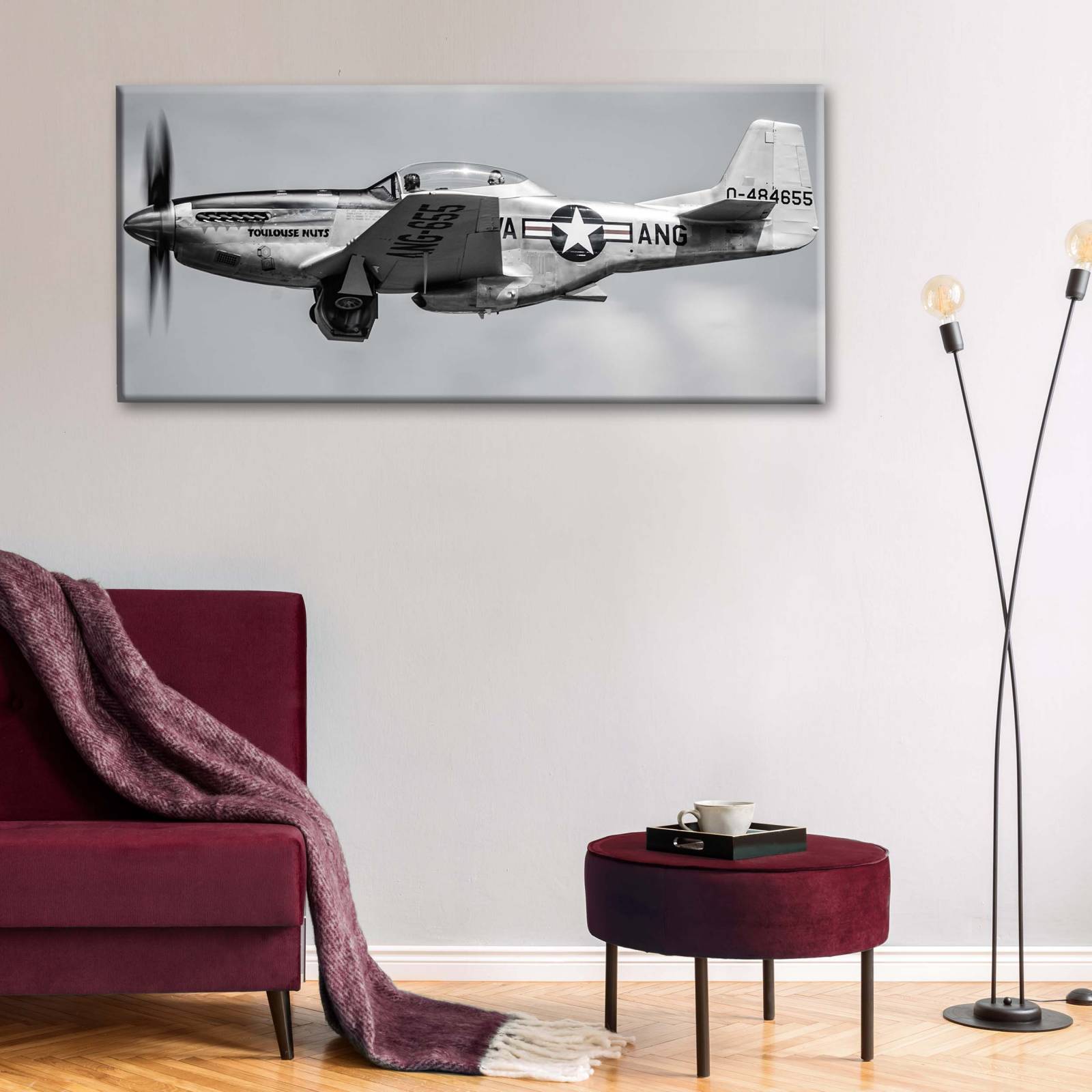 Cuadro Decorativo Canvas Avión TF-51D Mustang 160x80