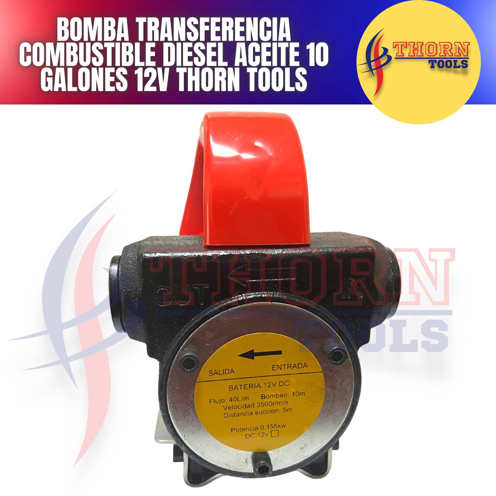 Bomba Transferencia de Diesel 10 Galones 12v thorn tools