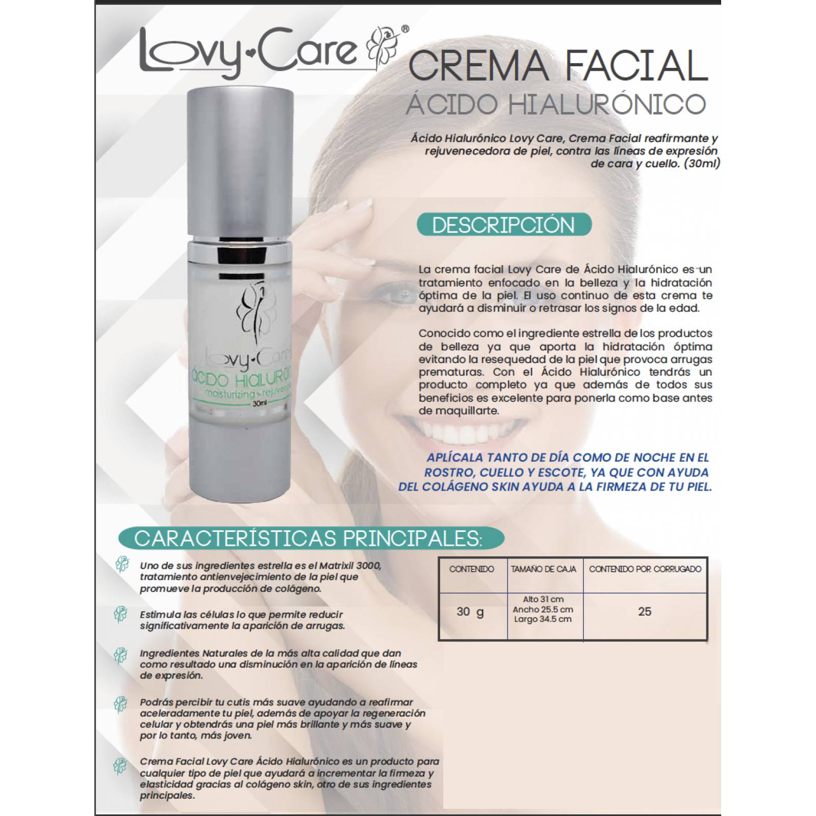 Crema Facial ácido hialurónico