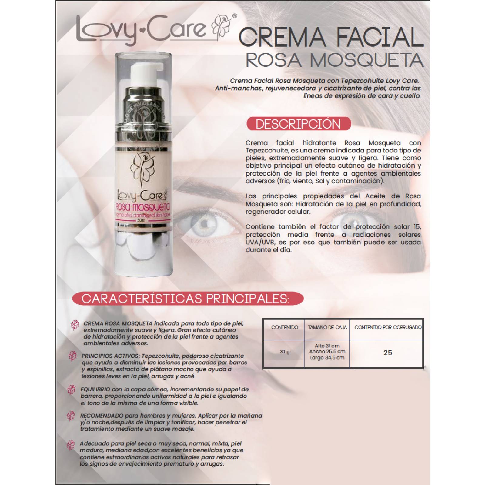 Crema Facial Rosa Mosqueta