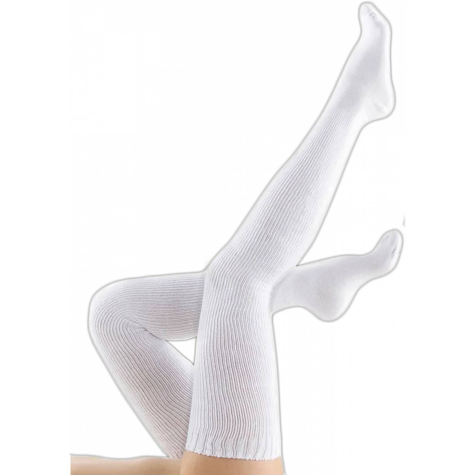 Calcetas Largas, Medieta A Medio Muslo, Bucanera De Dama Blanco