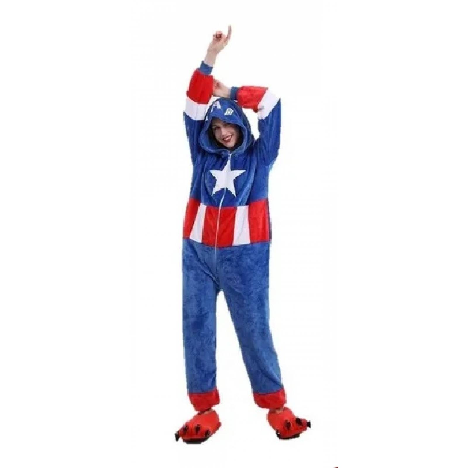 Pijama Mameluco Capitán América Kigurumis Unisex Adulto