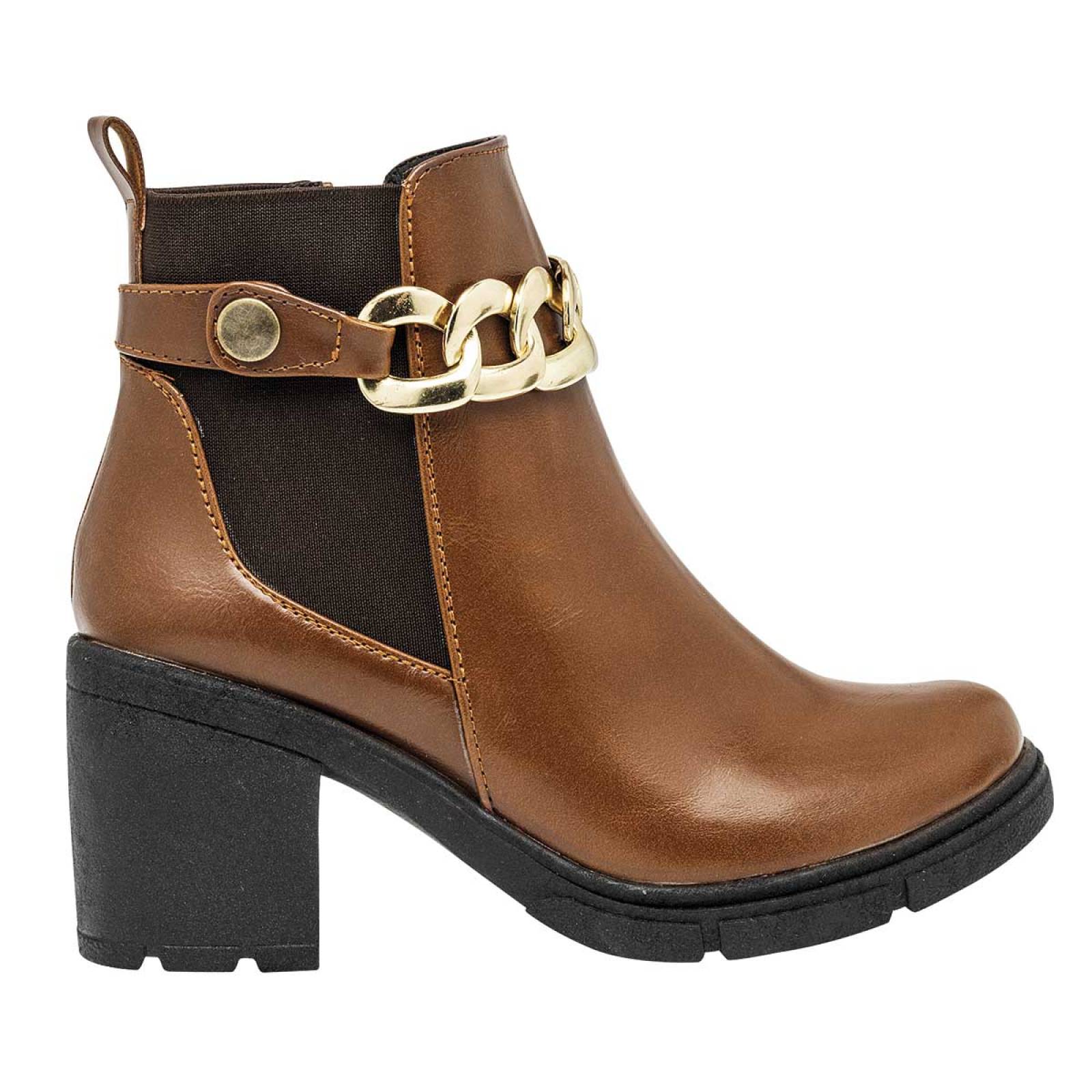 Bota y botin Catalina Camel 6074