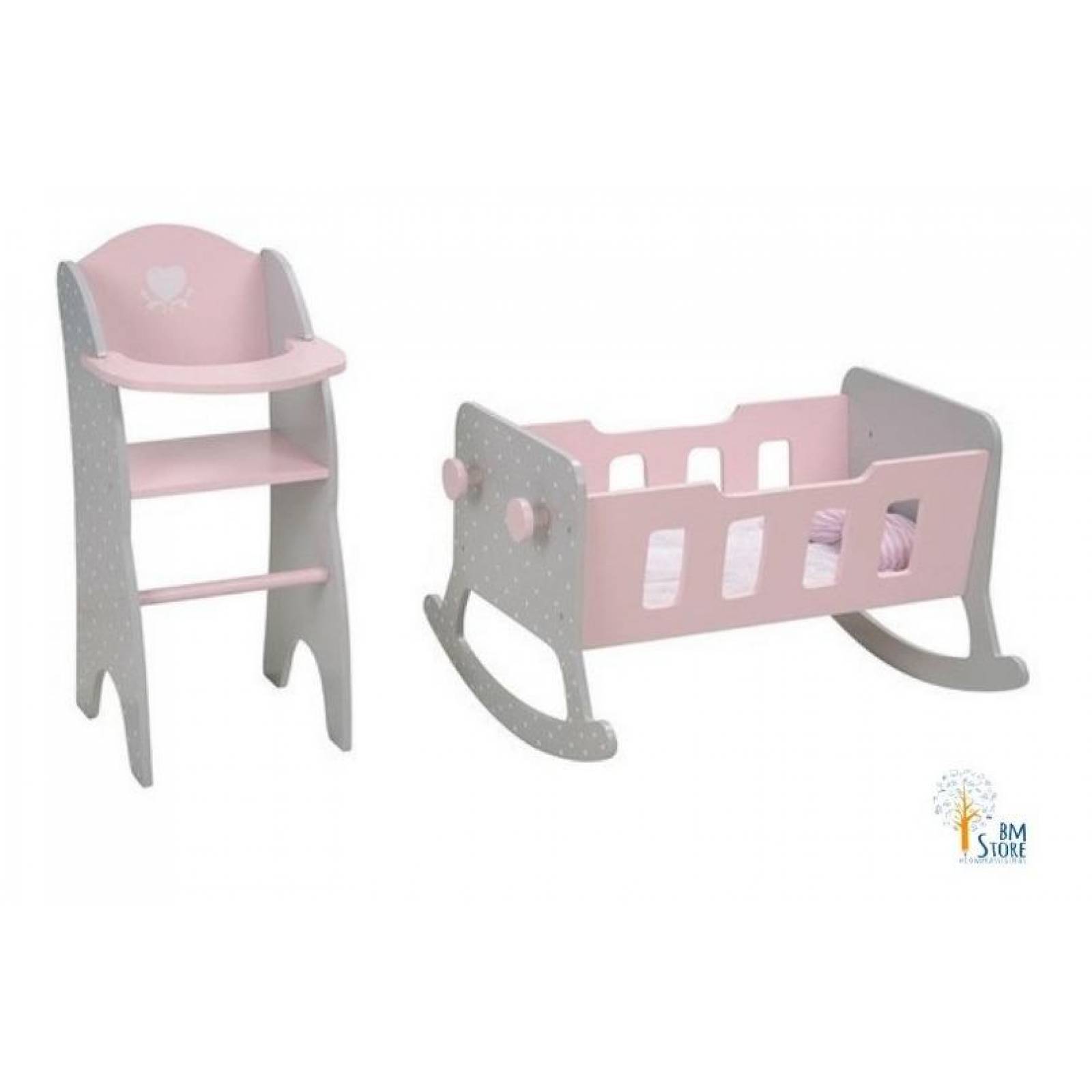 Silla Alta Y Cuna Juguete De Madera Olivias Little World 