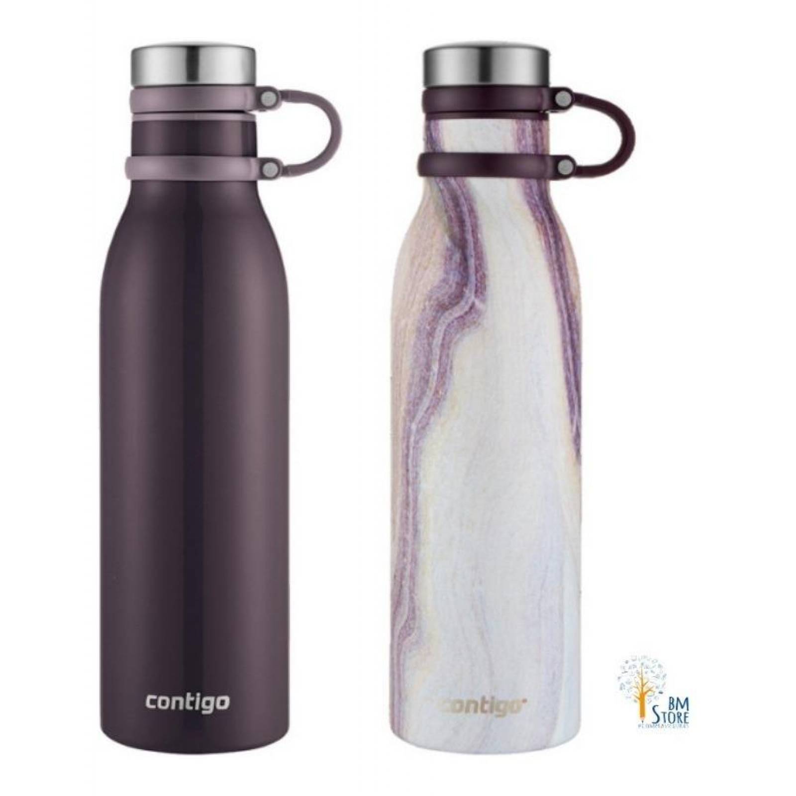 Botellas Para Agua De Acero Inoxidable 2pz Contigo Morado